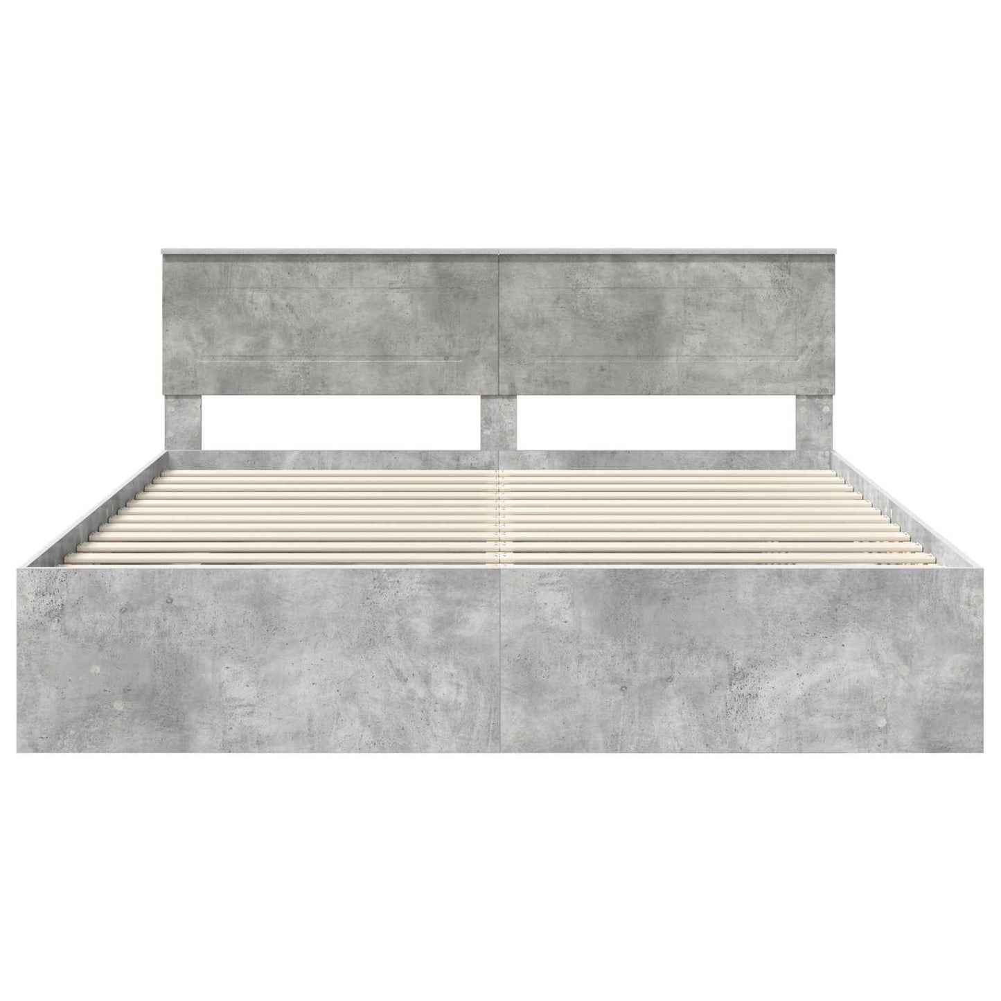 Bedframe met hoofdeinde Beton Grijs 180 x 200 cm Bewerkt hout is nu te koop bij PeponiXL, paradijselijk wonen!