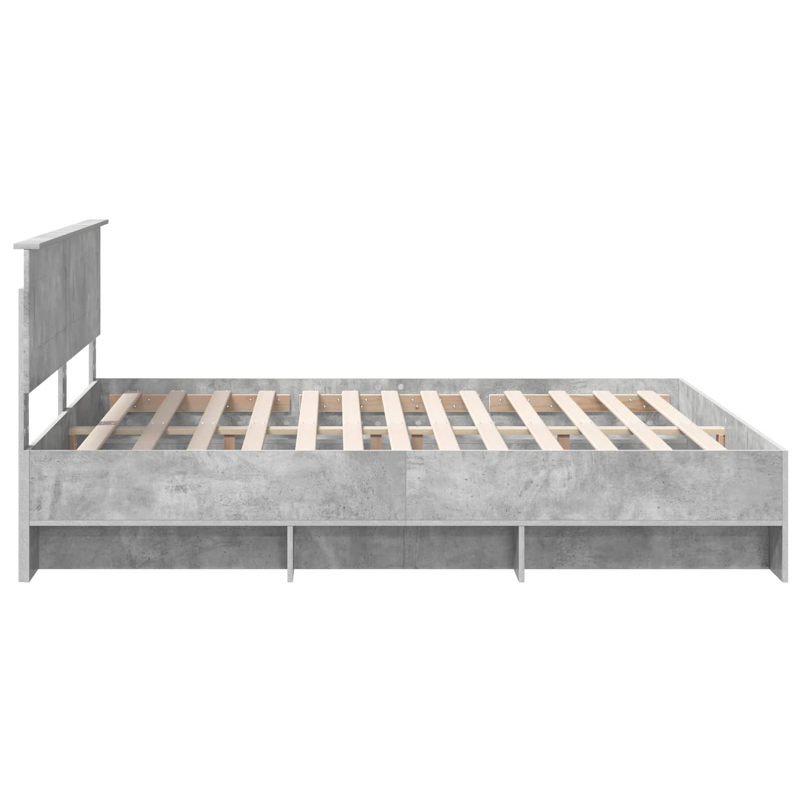 Bedframe met hoofdeinde Beton Grijs 180 x 200 cm Bewerkt hout is nu te koop bij PeponiXL, paradijselijk wonen!
