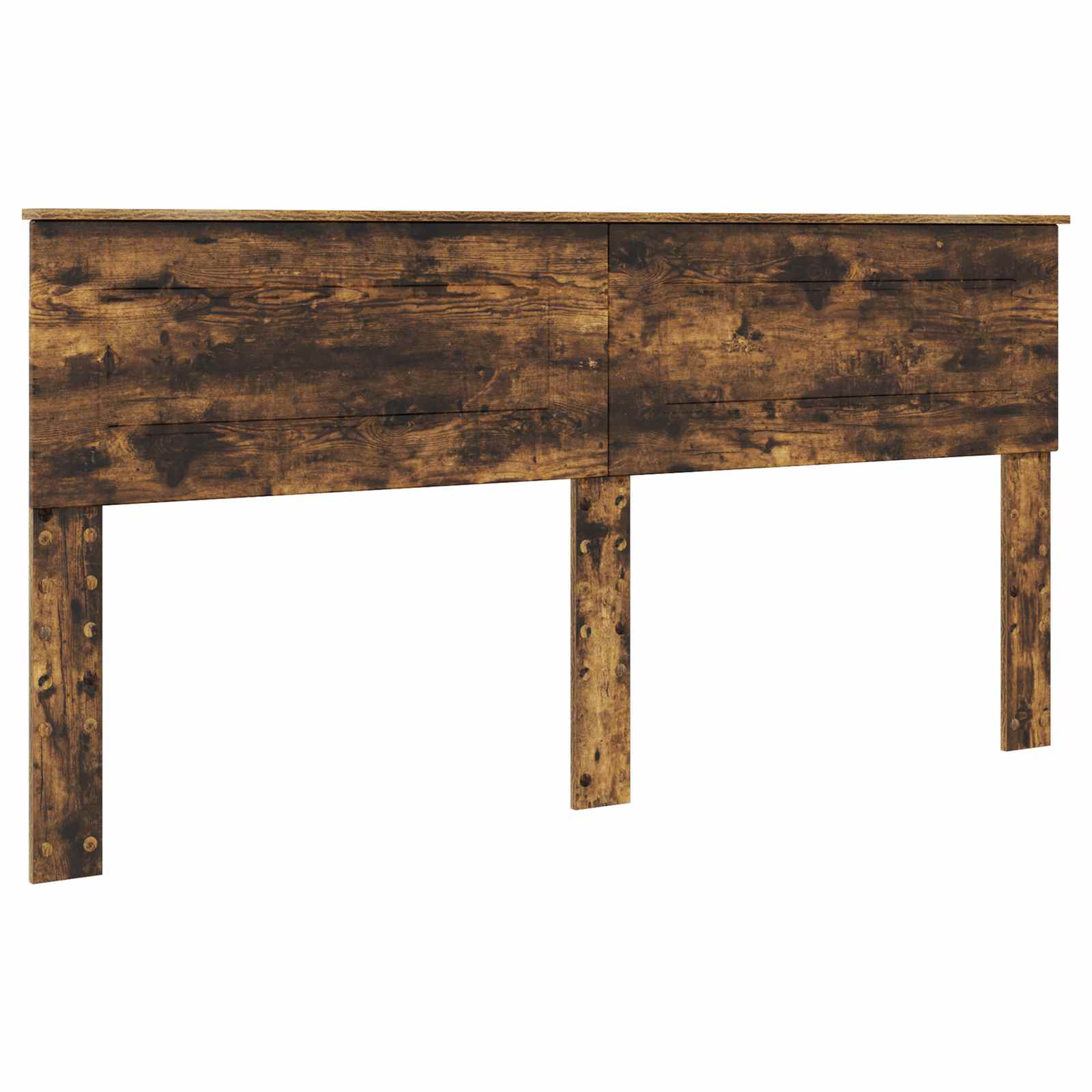 Bedframe met hoofdeinde Gerookt eiken 180 x 200 cm Bewerkt hout is nu te koop bij PeponiXL, paradijselijk wonen!