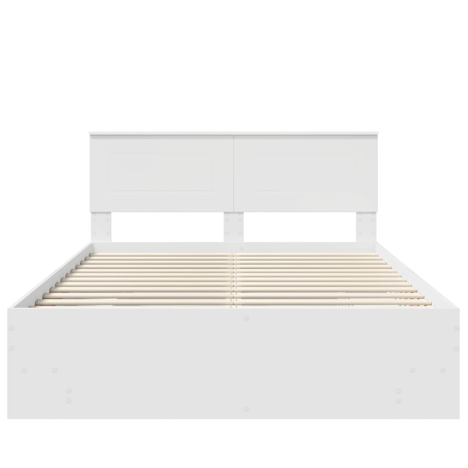 Bedframe met hoofdeinde Wit 160 x 200 cm Bewerkt hout is nu te koop bij PeponiXL, paradijselijk wonen!