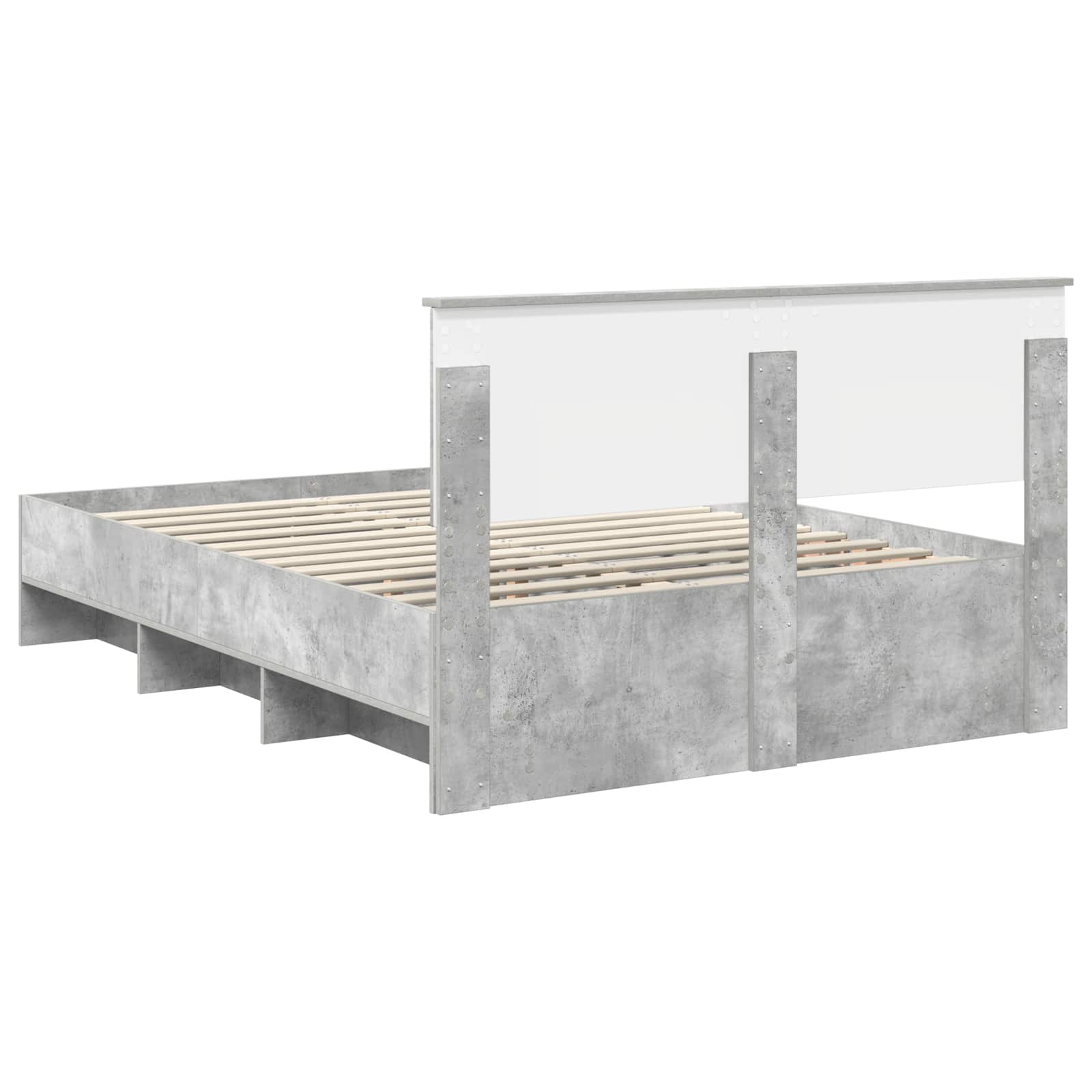 Bedframe met hoofdeinde Beton Grijs 160 x 200 cm Bewerkt hout is nu te koop bij PeponiXL, paradijselijk wonen!