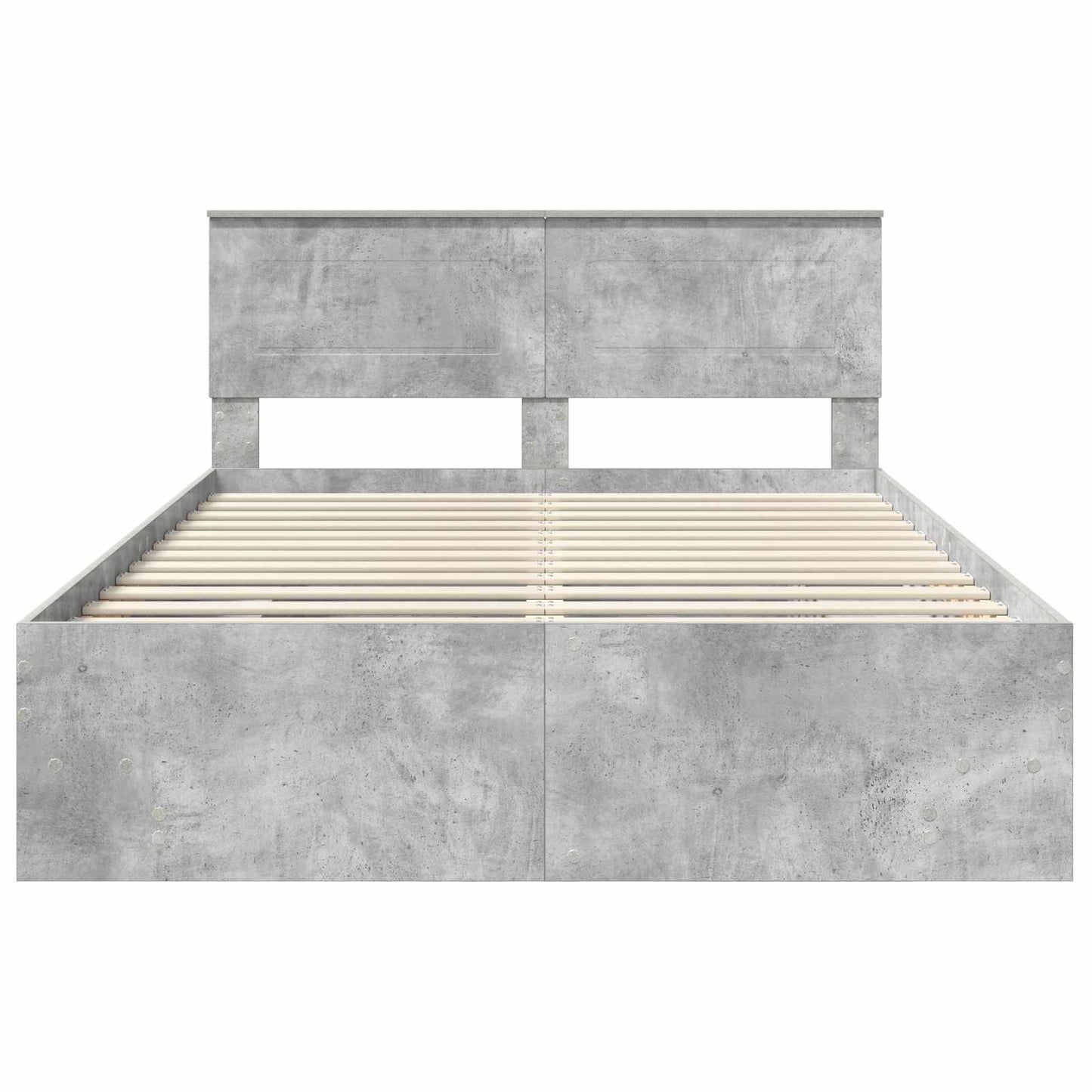 Bedframe met hoofdeinde Beton Grijs 160 x 200 cm Bewerkt hout is nu te koop bij PeponiXL, paradijselijk wonen!