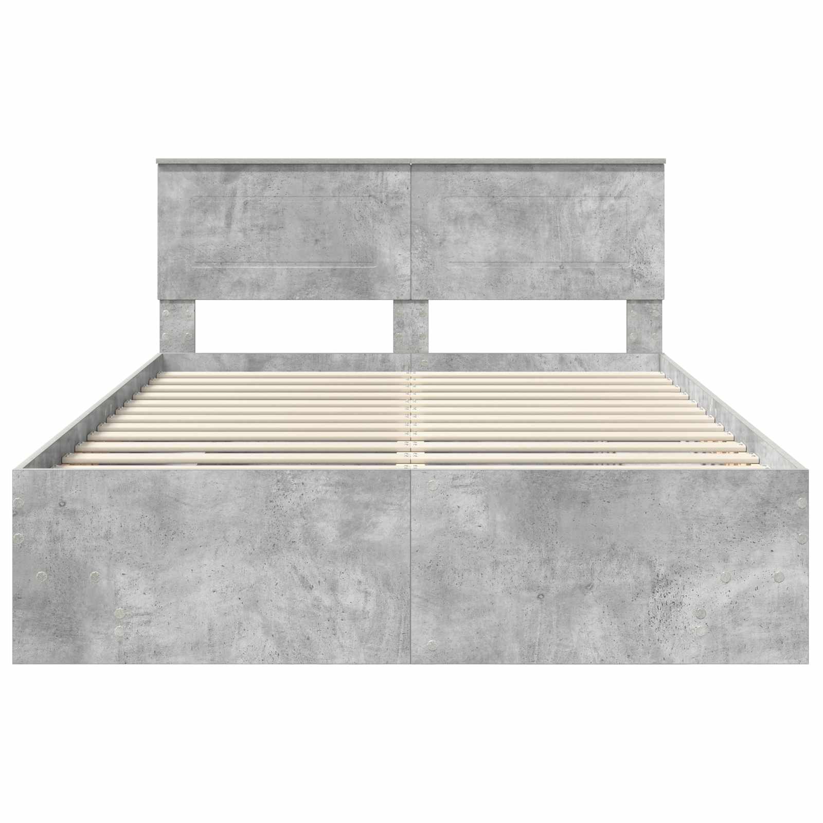 Bedframe met hoofdeinde Beton Grijs 160 x 200 cm Bewerkt hout is nu te koop bij PeponiXL, paradijselijk wonen!