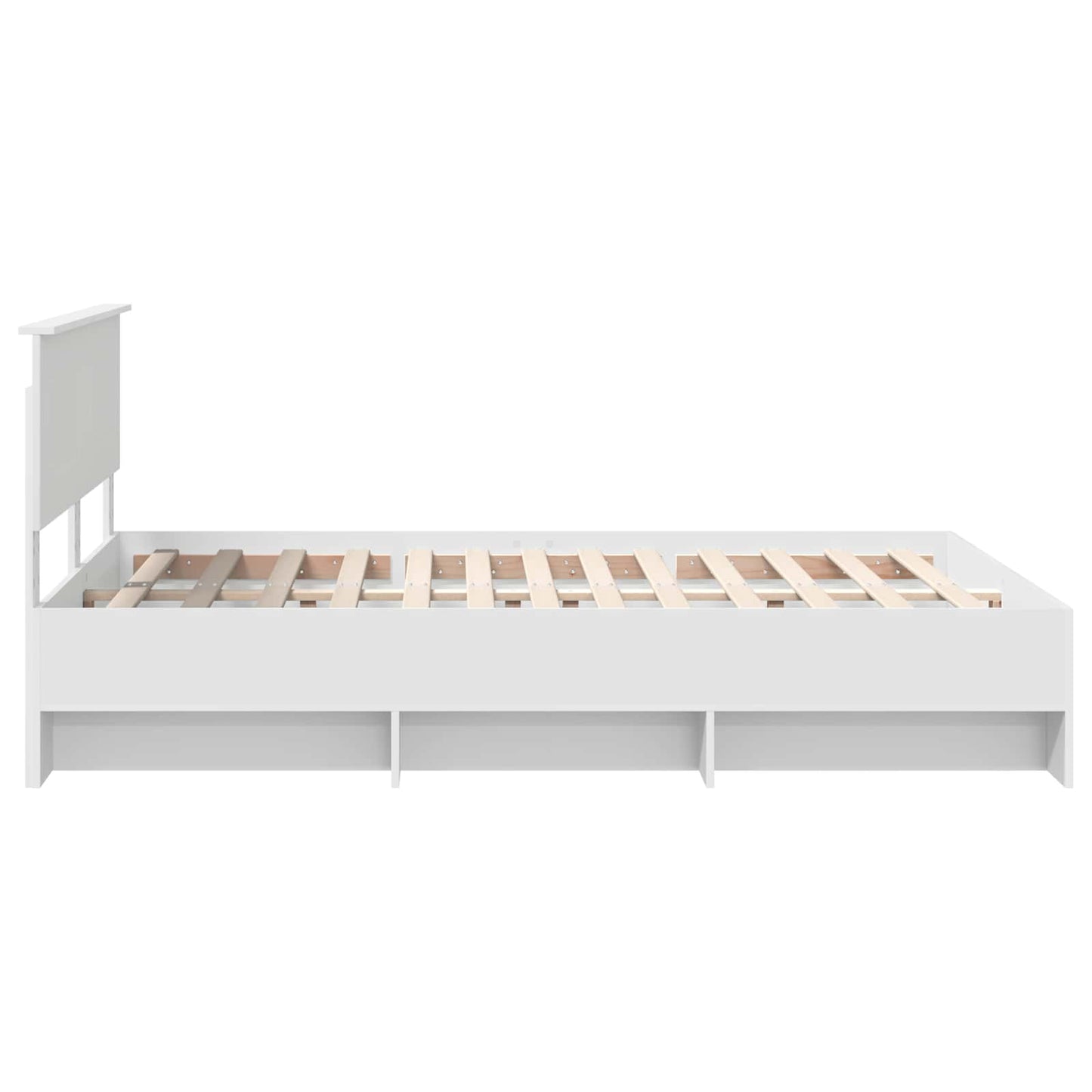 Bedframe met hoofdeinde Wit 150 x 200 cm Bewerkt hout is nu te koop bij PeponiXL, paradijselijk wonen!