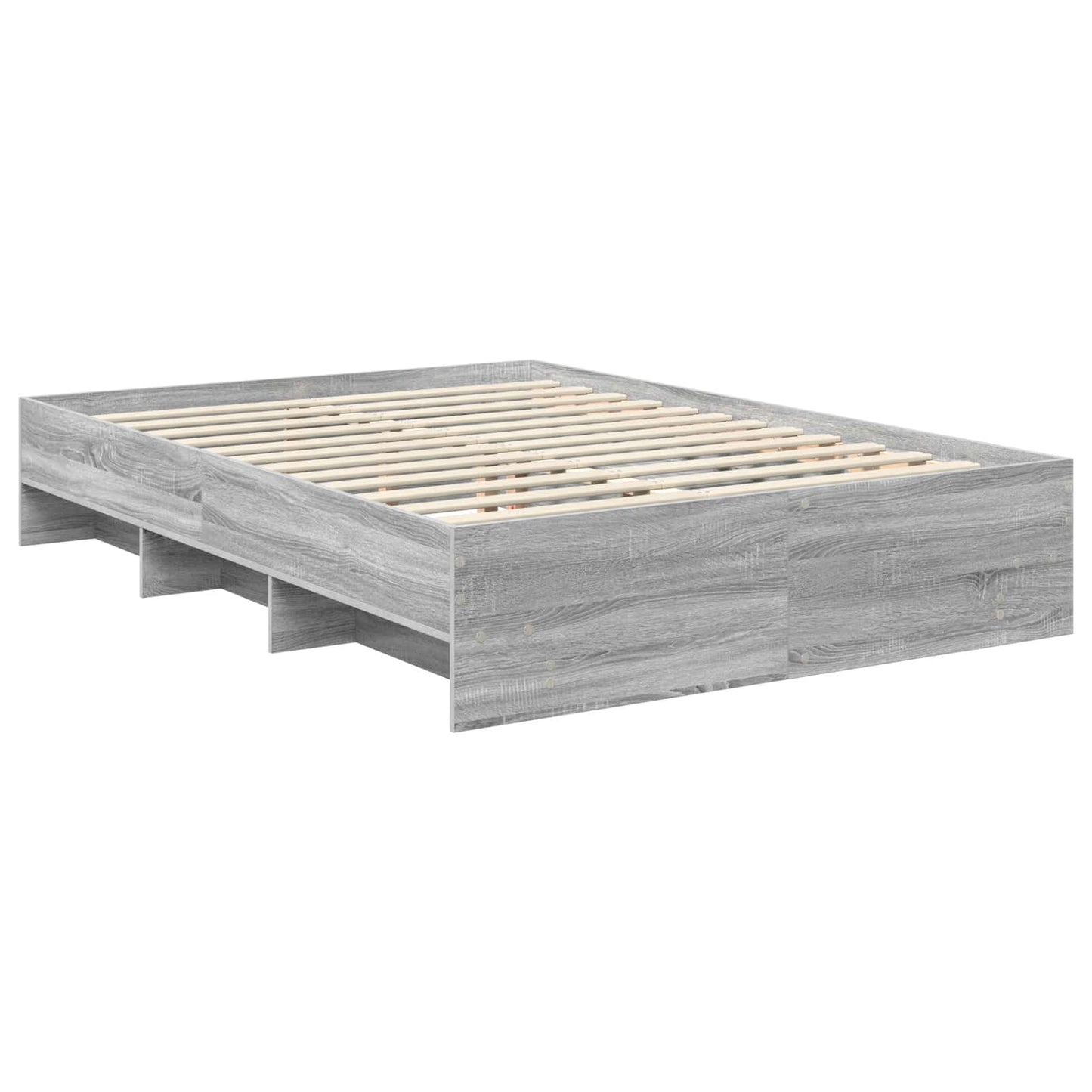 Bedframe met hoofdeinde Grijs Sonoma 150 x 200 cm Bewerkt hout is nu te koop bij PeponiXL, paradijselijk wonen!