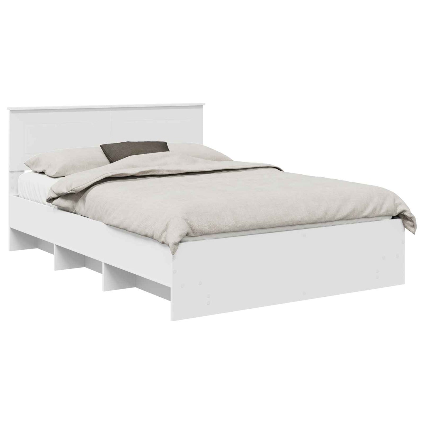 Bedframe met hoofdeinde Wit 140 x 200 cm Bewerkt hout is nu te koop bij PeponiXL, paradijselijk wonen!