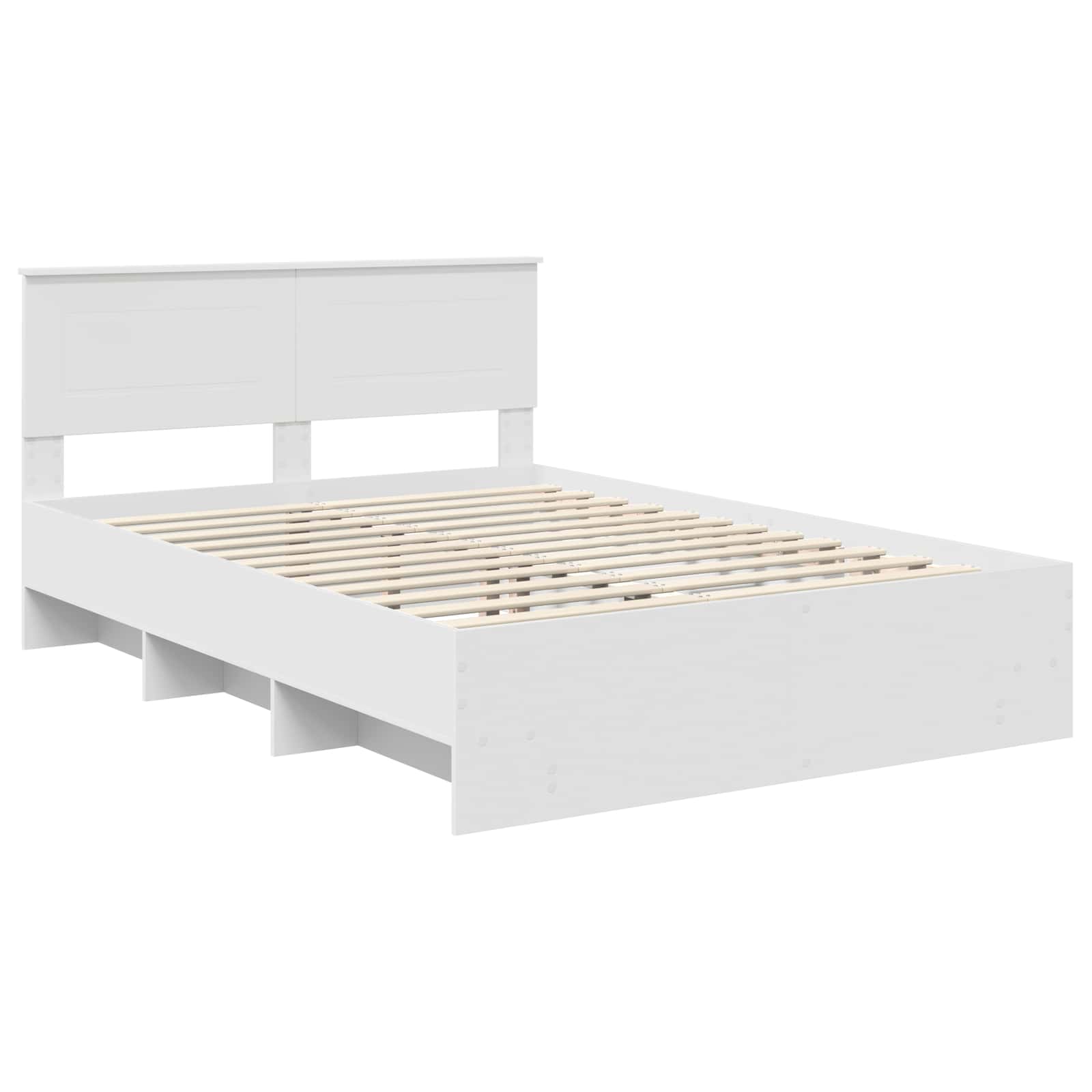 Bedframe met hoofdeinde Wit 140 x 200 cm Bewerkt hout is nu te koop bij PeponiXL, paradijselijk wonen!