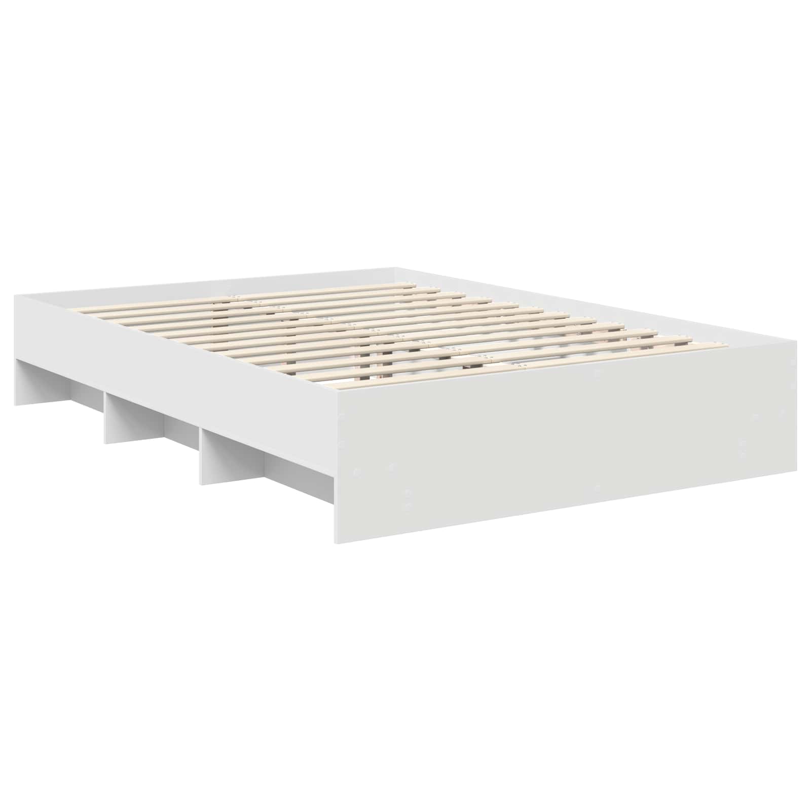 Bedframe met hoofdeinde Wit 140 x 200 cm Bewerkt hout is nu te koop bij PeponiXL, paradijselijk wonen!