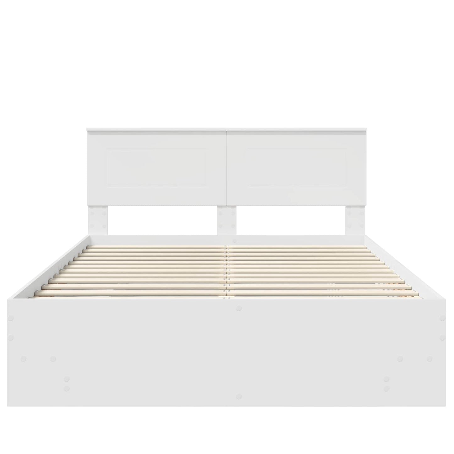 Bedframe met hoofdeinde Wit 140 x 200 cm Bewerkt hout is nu te koop bij PeponiXL, paradijselijk wonen!