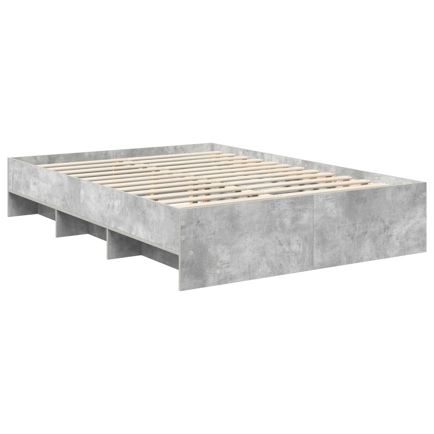 Bedframe met hoofdeinde Beton Grijs 140 x 200 cm Bewerkt hout is nu te koop bij PeponiXL, paradijselijk wonen!