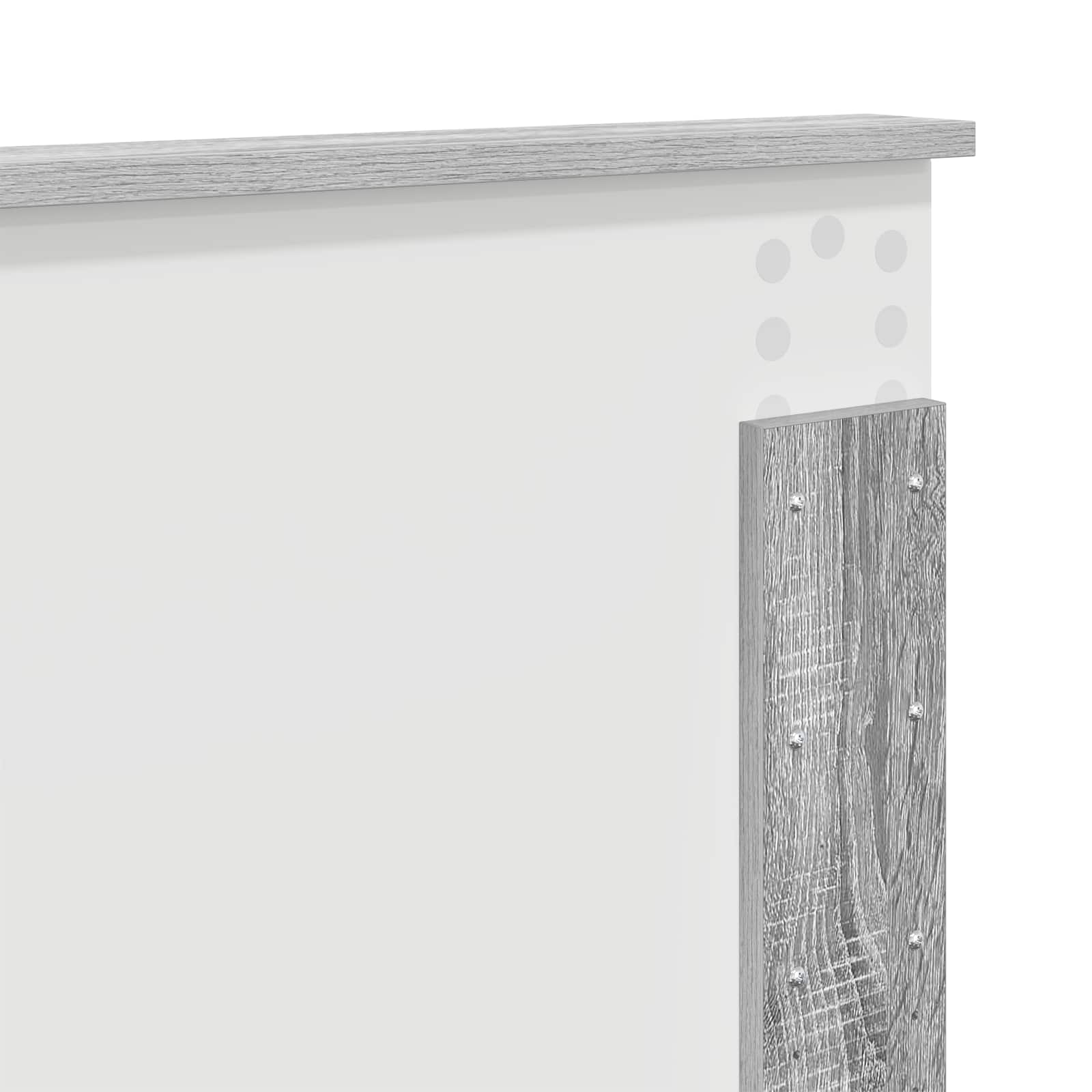 Bedframe met hoofdeinde Grijs Sonoma 140 x 200 cm Bewerkt hout is nu te koop bij PeponiXL, paradijselijk wonen!