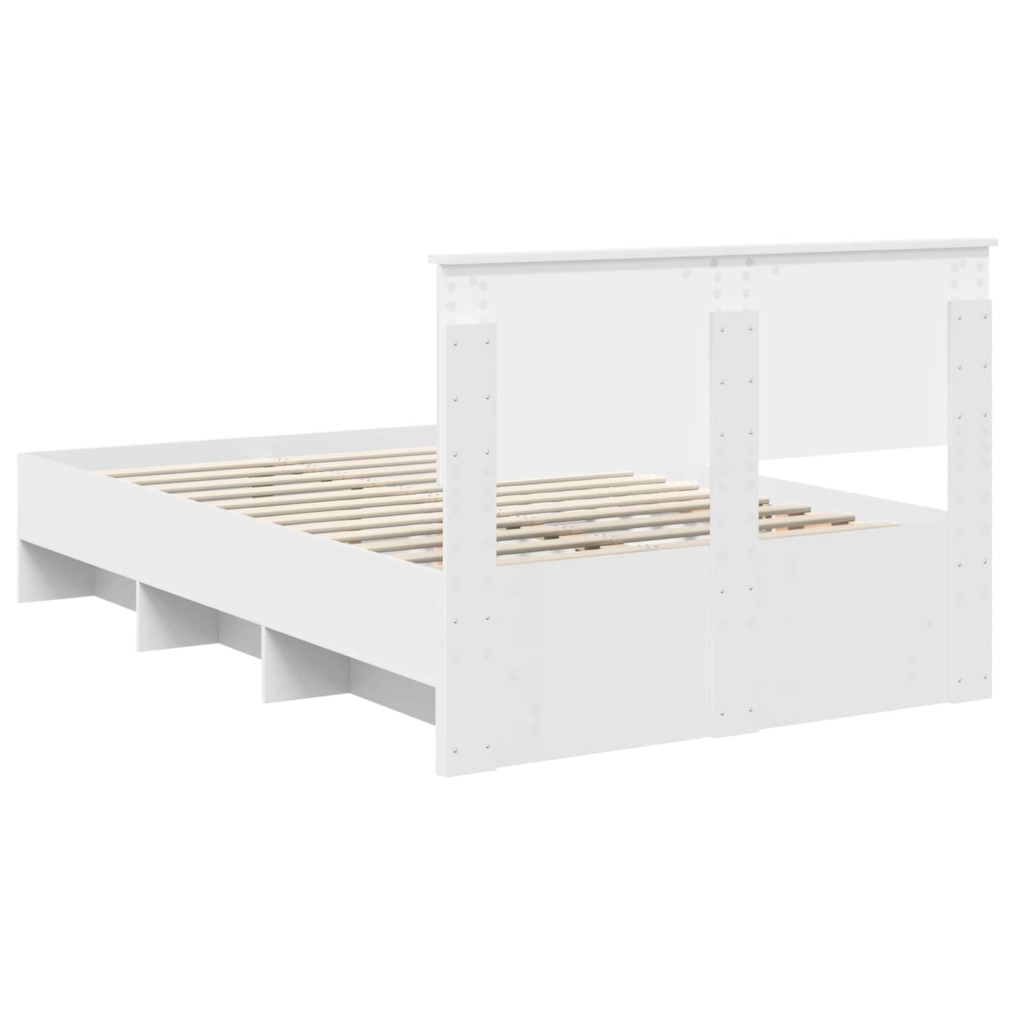 Bedframe met hoofdeinde Wit 137 x 203 cm Bewerkt hout is nu te koop bij PeponiXL, paradijselijk wonen!