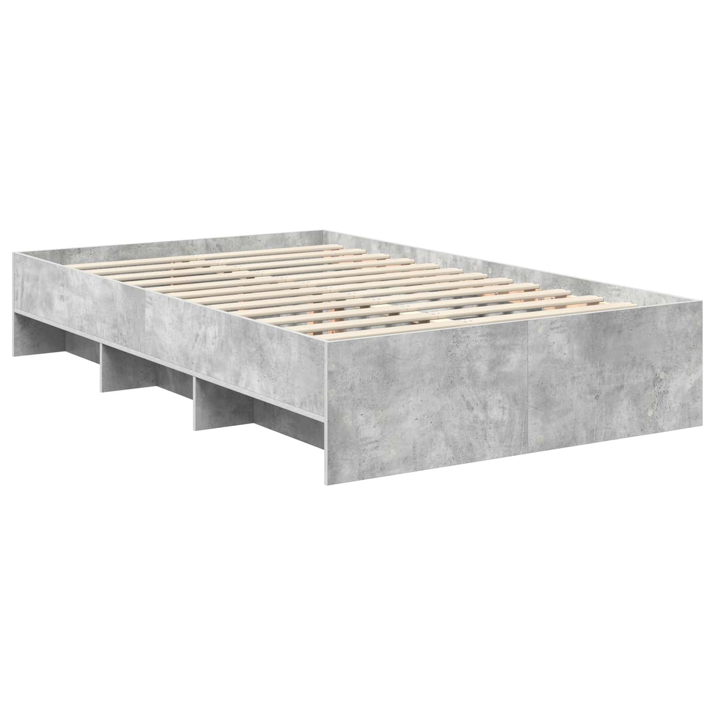 Bedframe met hoofdeinde Beton Grijs 137 x 203 cm Bewerkt hout is nu te koop bij PeponiXL, paradijselijk wonen!