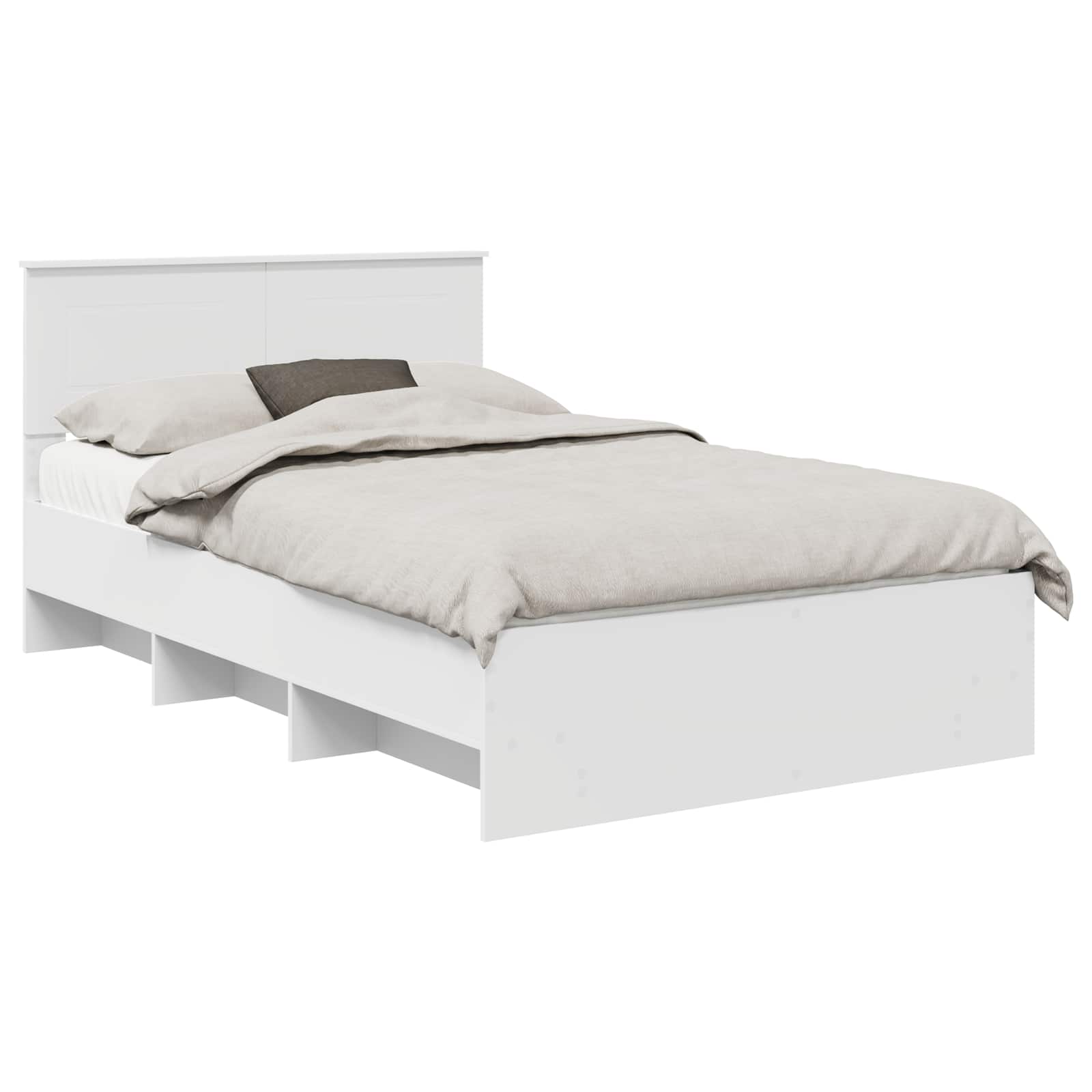 Bedframe met hoofdeinde Wit 120 x 123 cm Bewerkt hout is nu te koop bij PeponiXL, paradijselijk wonen!