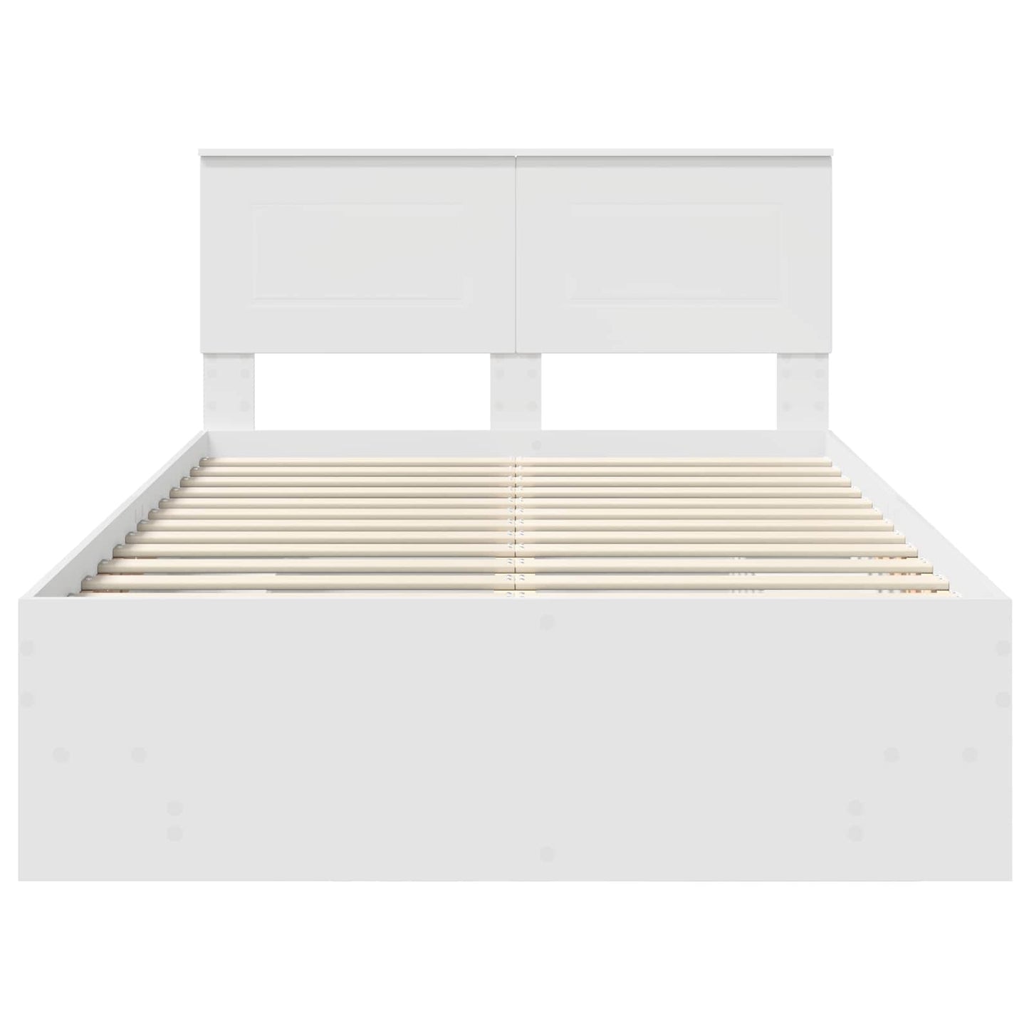 Bedframe met hoofdeinde Wit 120 x 123 cm Bewerkt hout is nu te koop bij PeponiXL, paradijselijk wonen!