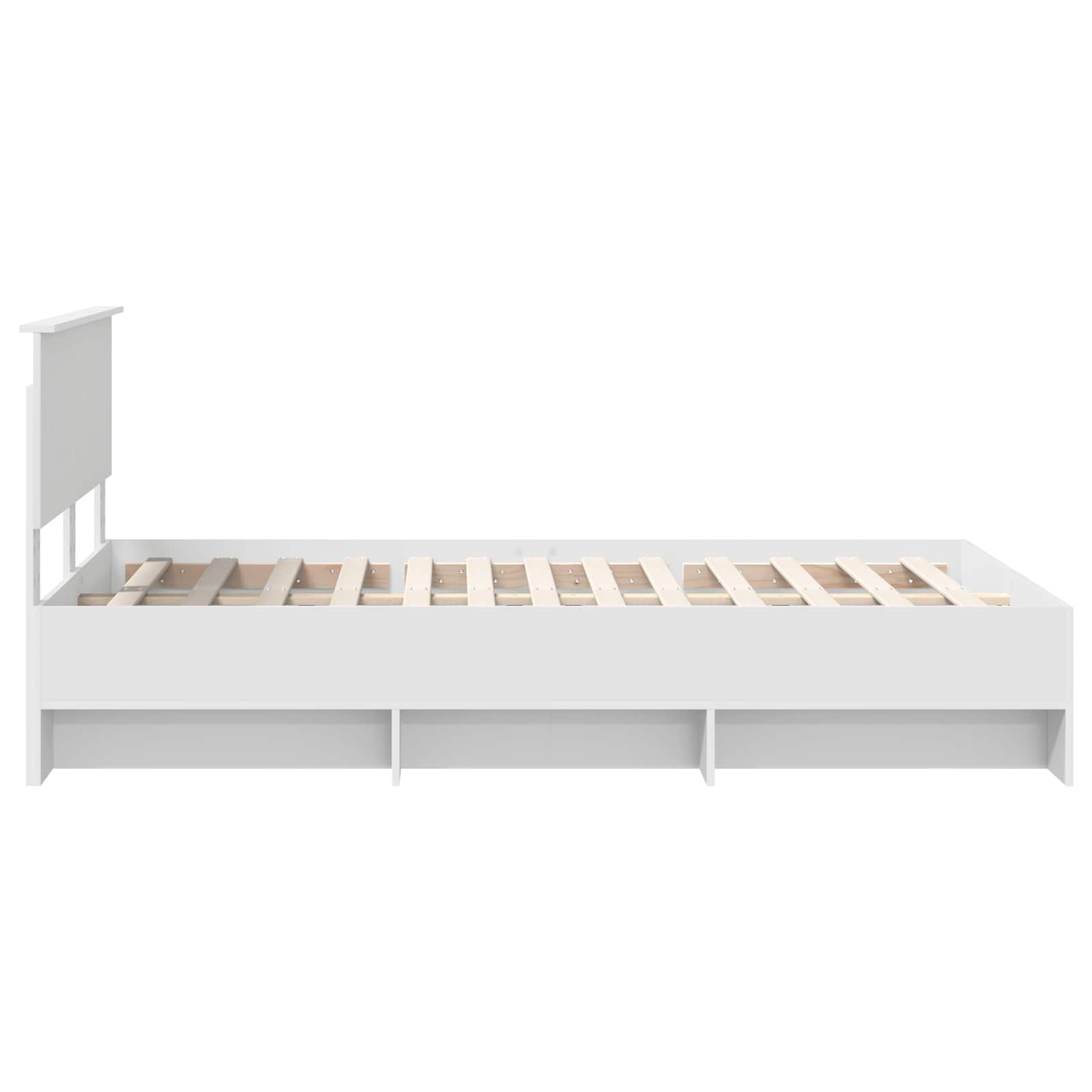 Bedframe met hoofdeinde Wit 120 x 123 cm Bewerkt hout is nu te koop bij PeponiXL, paradijselijk wonen!