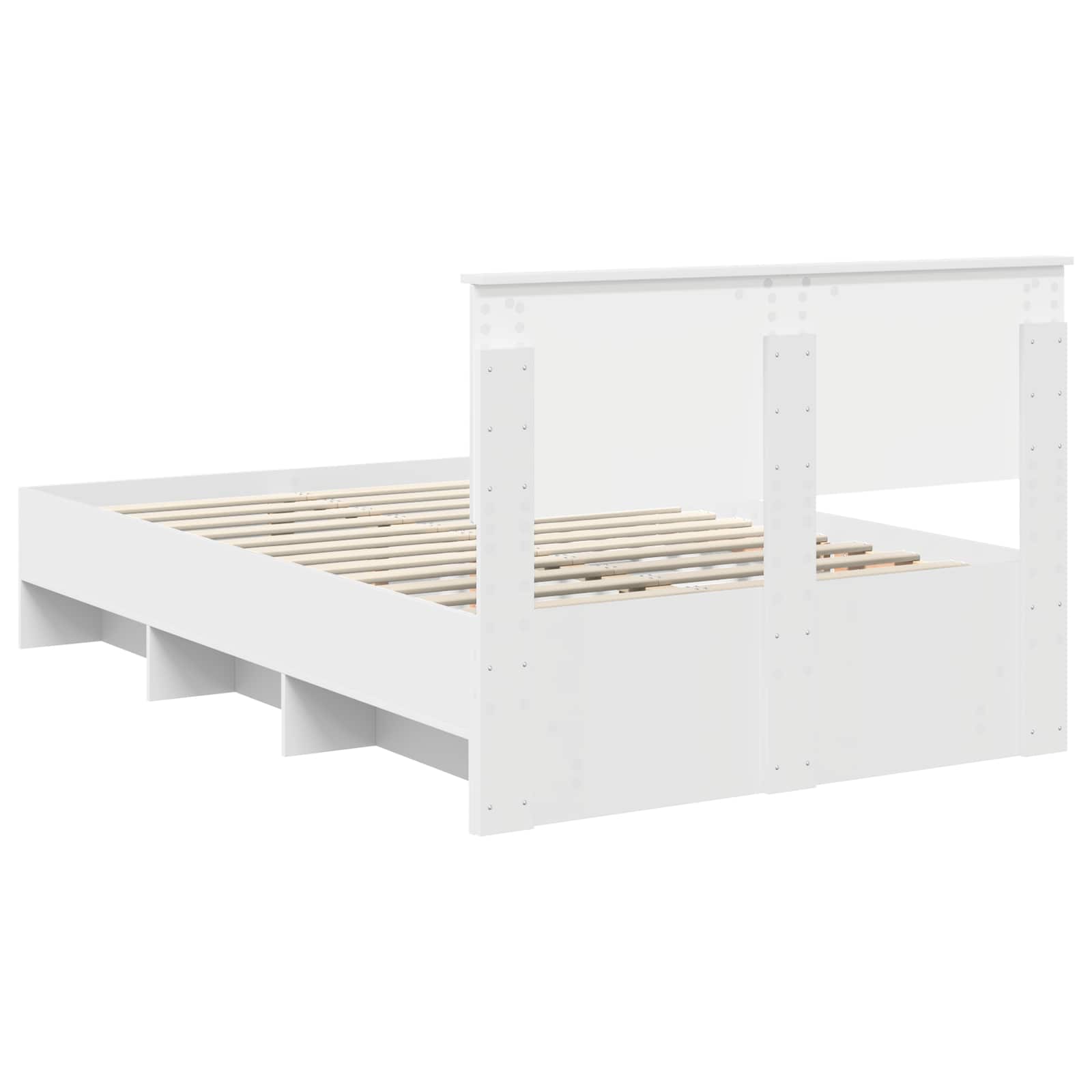 Bedframe met hoofdeinde Wit 120 x 123 cm Bewerkt hout is nu te koop bij PeponiXL, paradijselijk wonen!