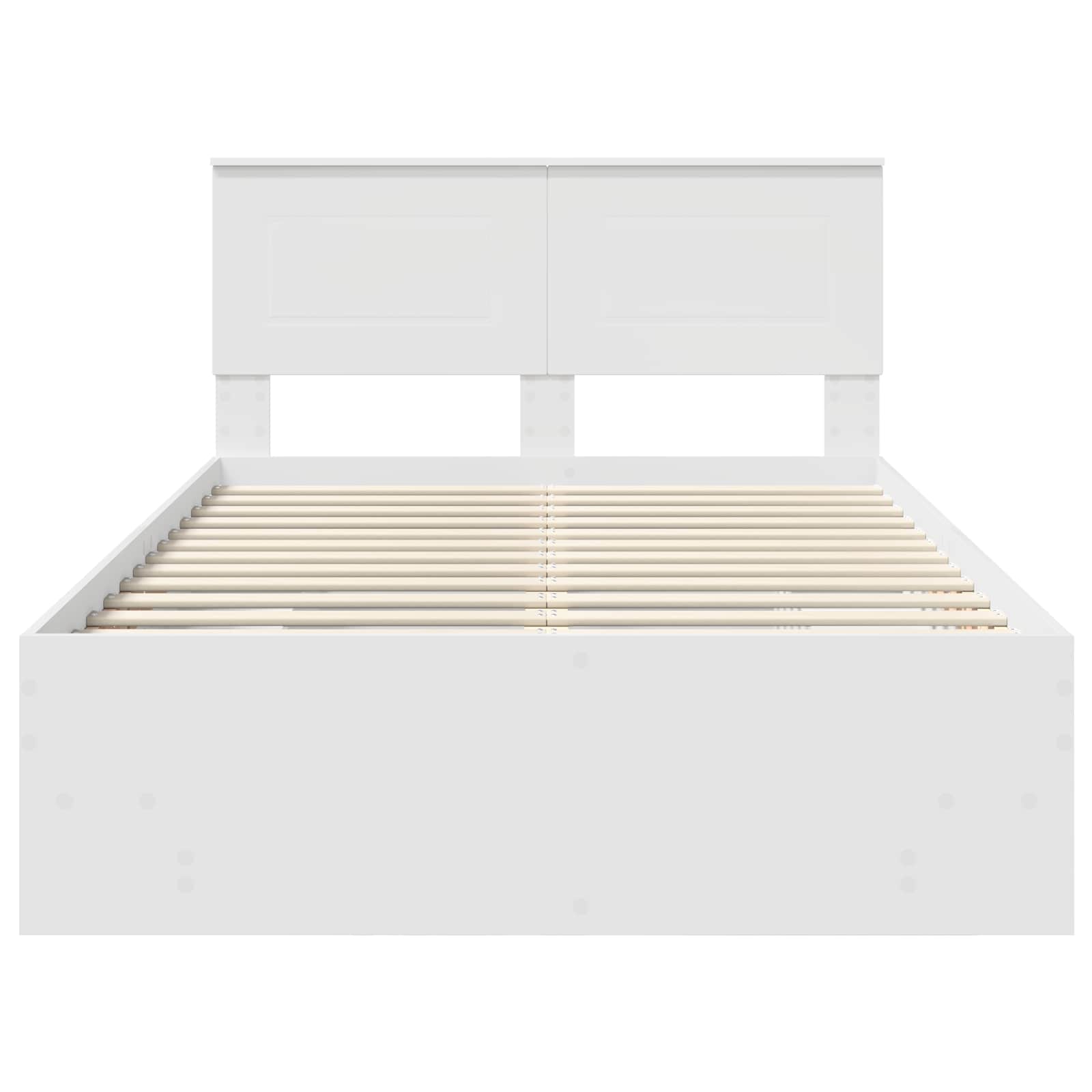Bedframe met hoofdeinde Wit 120 x 123 cm Bewerkt hout is nu te koop bij PeponiXL, paradijselijk wonen!