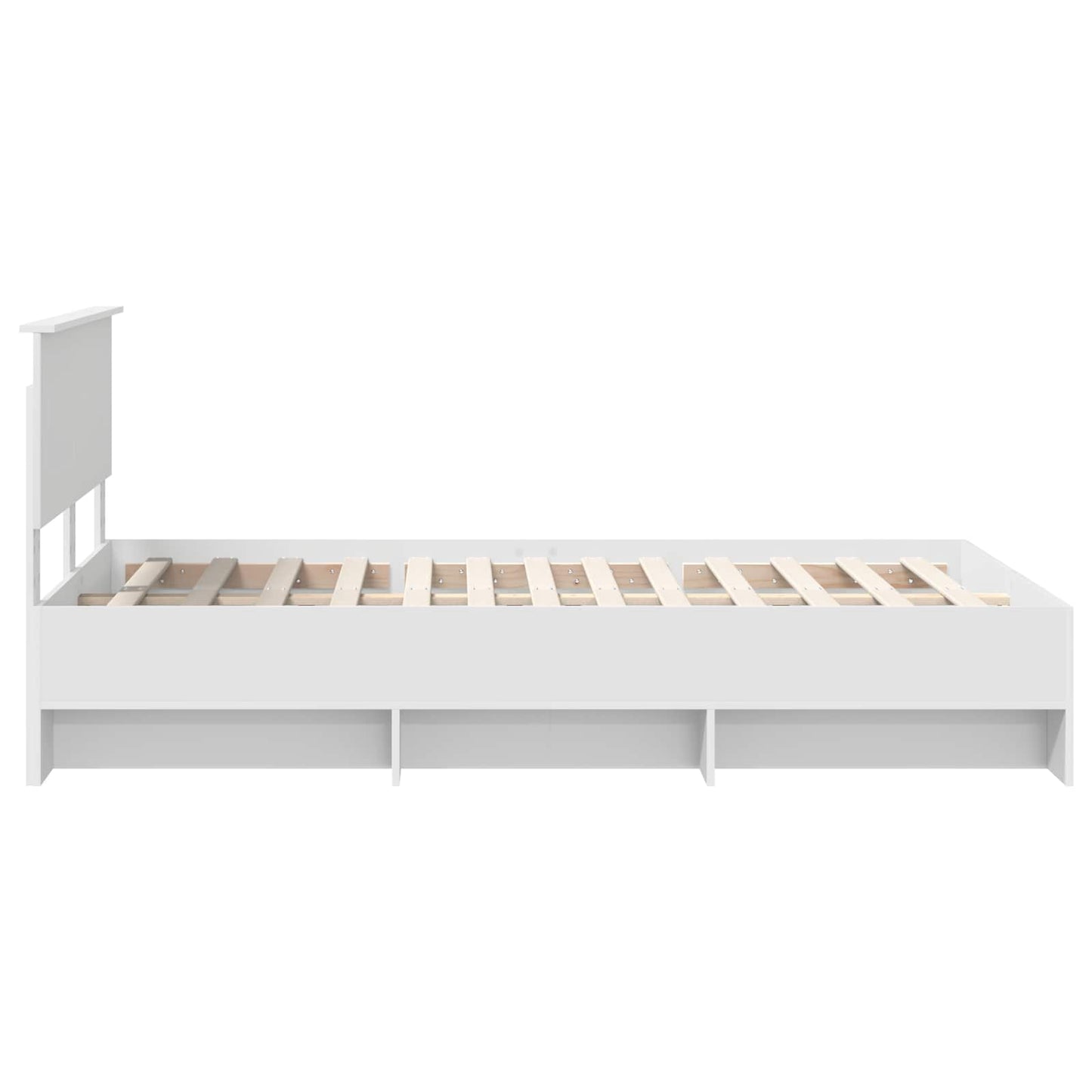 Bedframe met hoofdeinde Wit 120 x 123 cm Bewerkt hout is nu te koop bij PeponiXL, paradijselijk wonen!