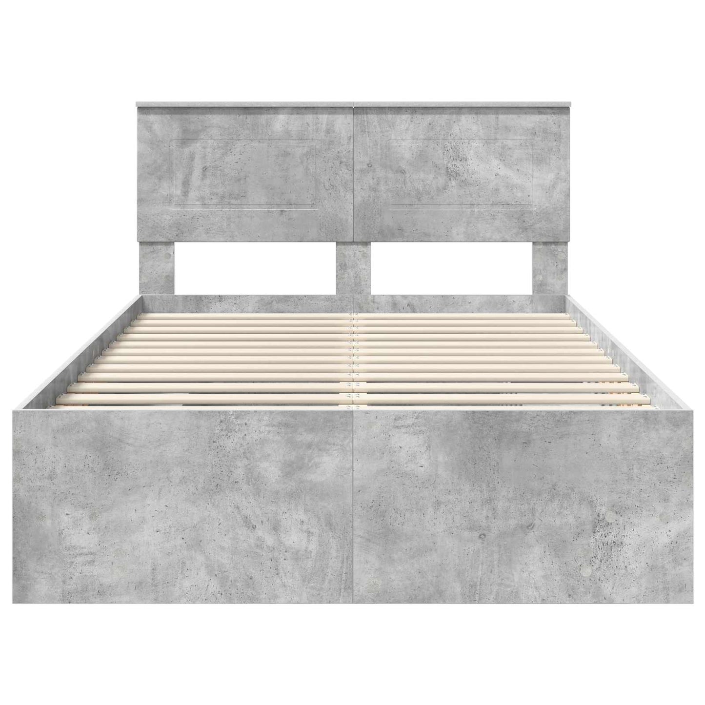 Bedframe met hoofdeinde Beton Grijs 120 x 123 cm Bewerkt hout is nu te koop bij PeponiXL, paradijselijk wonen!