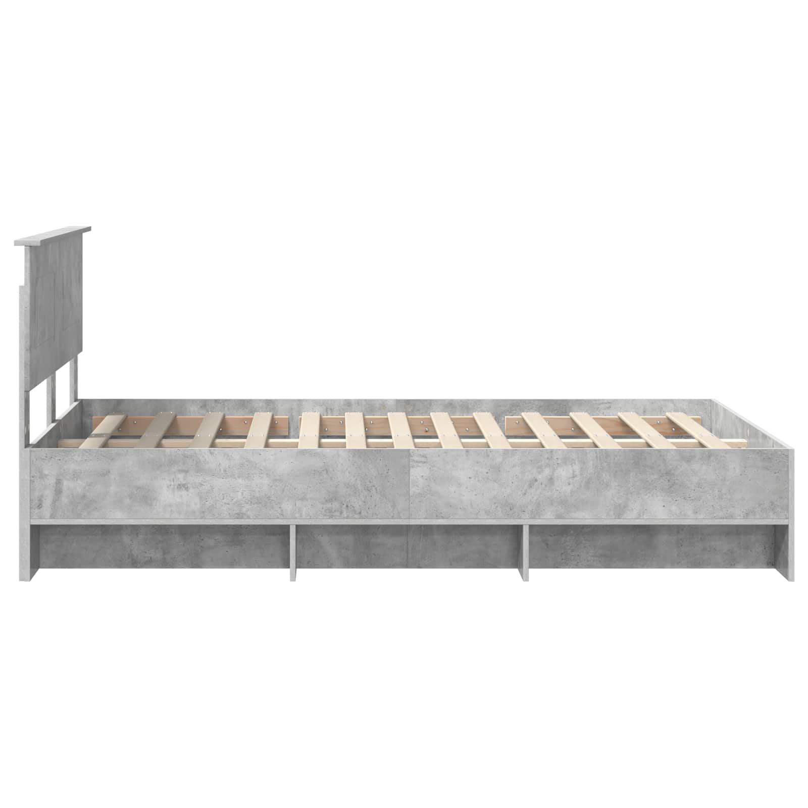 Bedframe met hoofdeinde Beton Grijs 120 x 123 cm Bewerkt hout is nu te koop bij PeponiXL, paradijselijk wonen!