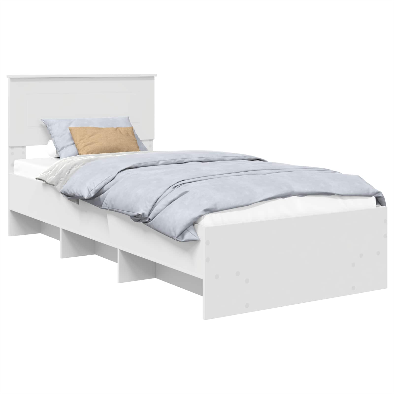 Bedframe met hoofdeinde Wit 120 x 123 cm Bewerkt hout is nu te koop bij PeponiXL, paradijselijk wonen!