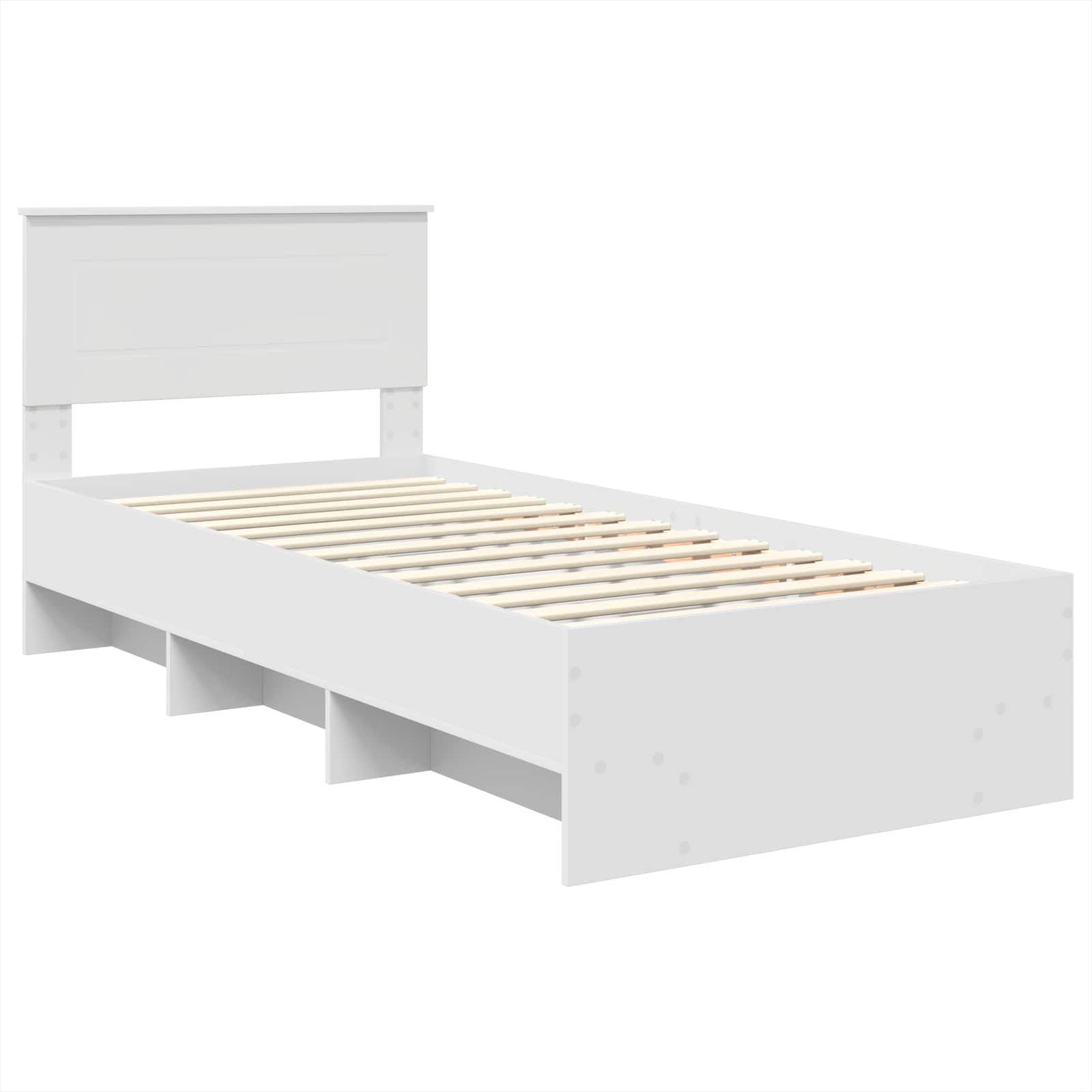 Bedframe met hoofdeinde Wit 120 x 123 cm Bewerkt hout is nu te koop bij PeponiXL, paradijselijk wonen!
