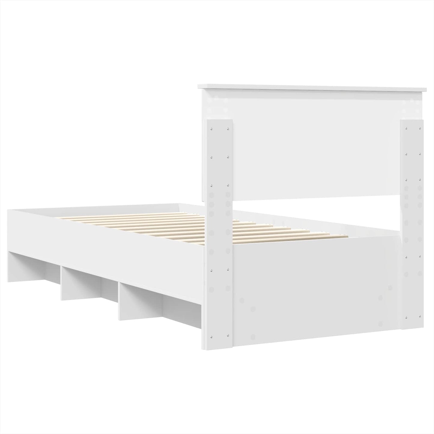 Bedframe met hoofdeinde Wit 120 x 123 cm Bewerkt hout is nu te koop bij PeponiXL, paradijselijk wonen!