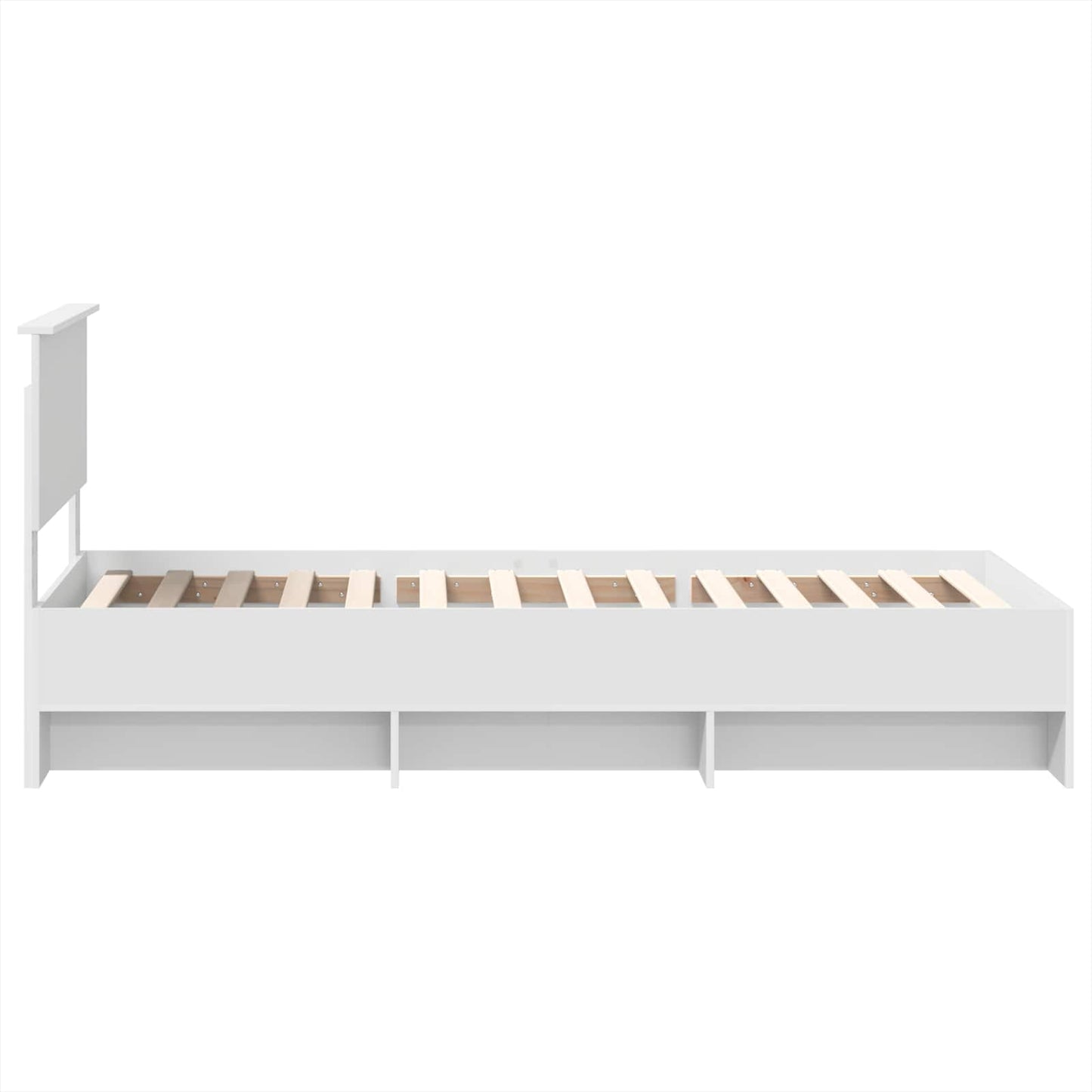 Bedframe met hoofdeinde Wit 120 x 123 cm Bewerkt hout is nu te koop bij PeponiXL, paradijselijk wonen!