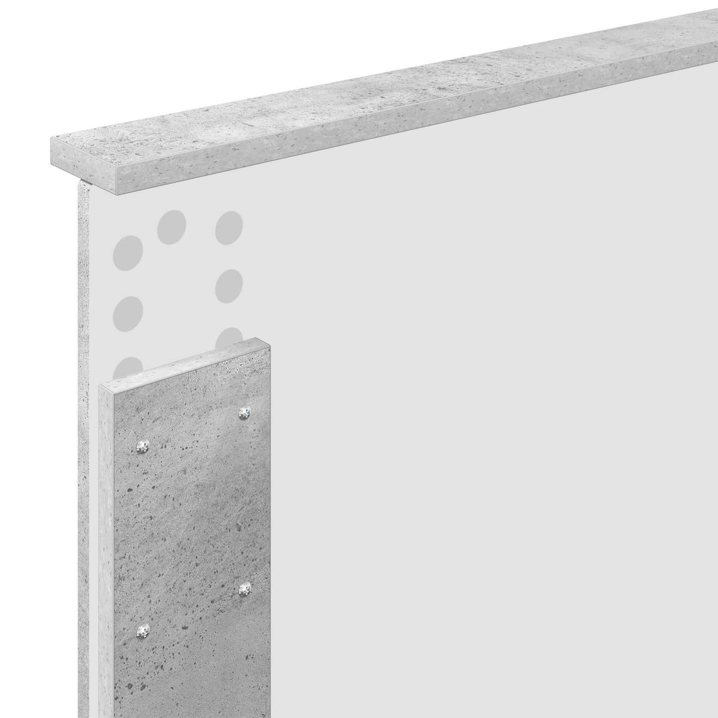 Bedframe met hoofdeinde Beton Grijs 120 x 123 cm Bewerkt hout is nu te koop bij PeponiXL, paradijselijk wonen!