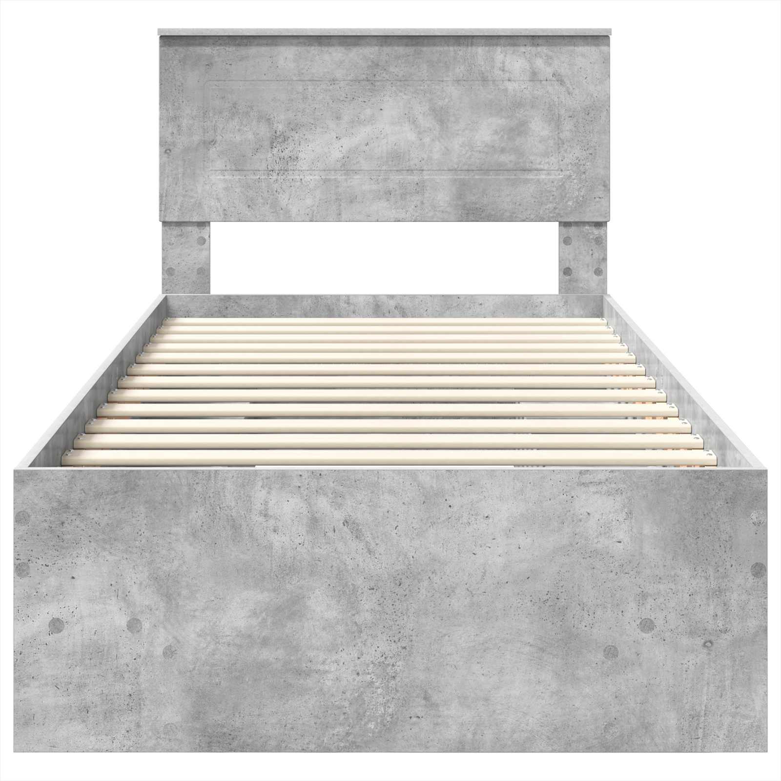 Bedframe met hoofdeinde Beton Grijs 120 x 123 cm Bewerkt hout is nu te koop bij PeponiXL, paradijselijk wonen!