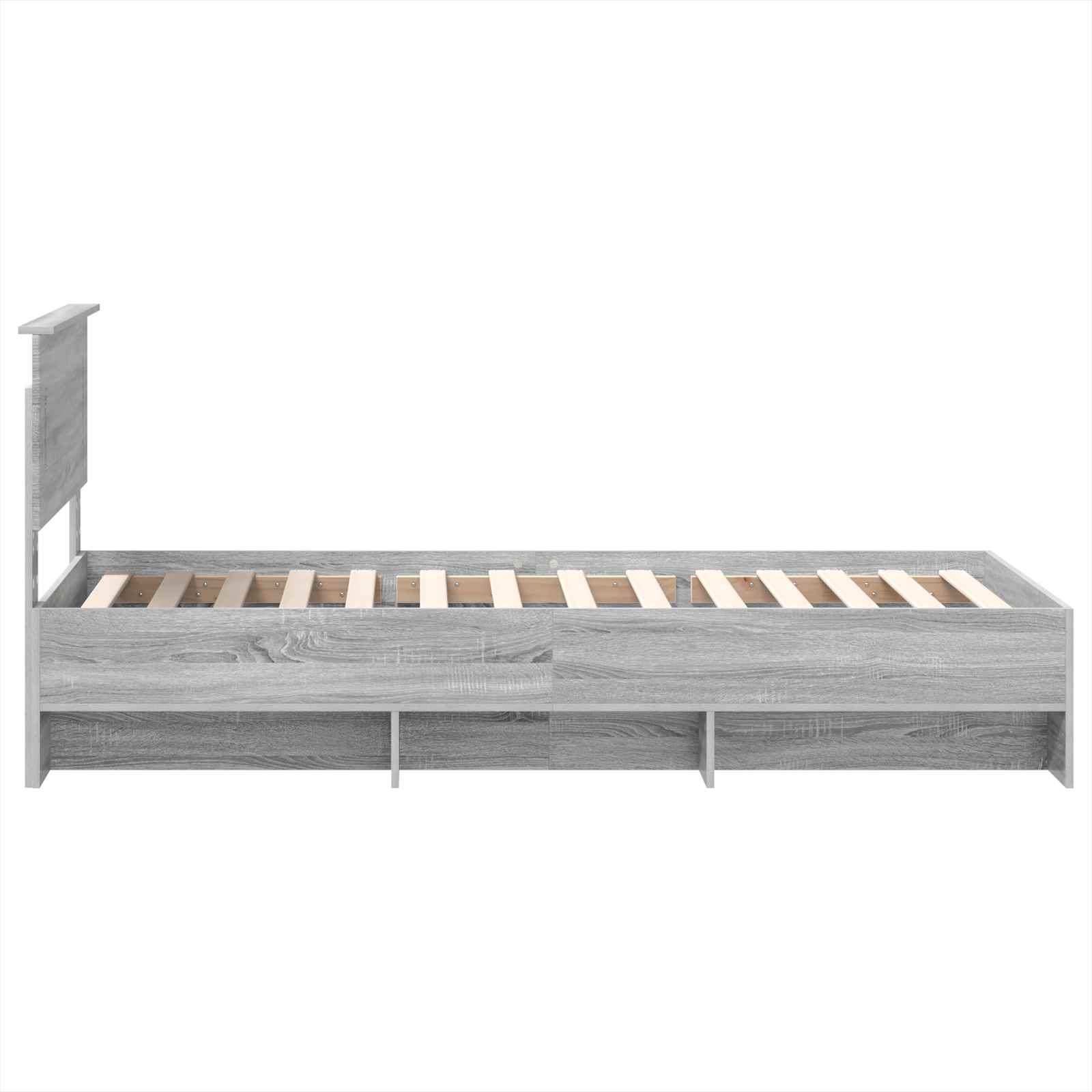 Bedframe met hoofdeinde Grijs Sonoma 120 x 123 cm Bewerkt hout is nu te koop bij PeponiXL, paradijselijk wonen!