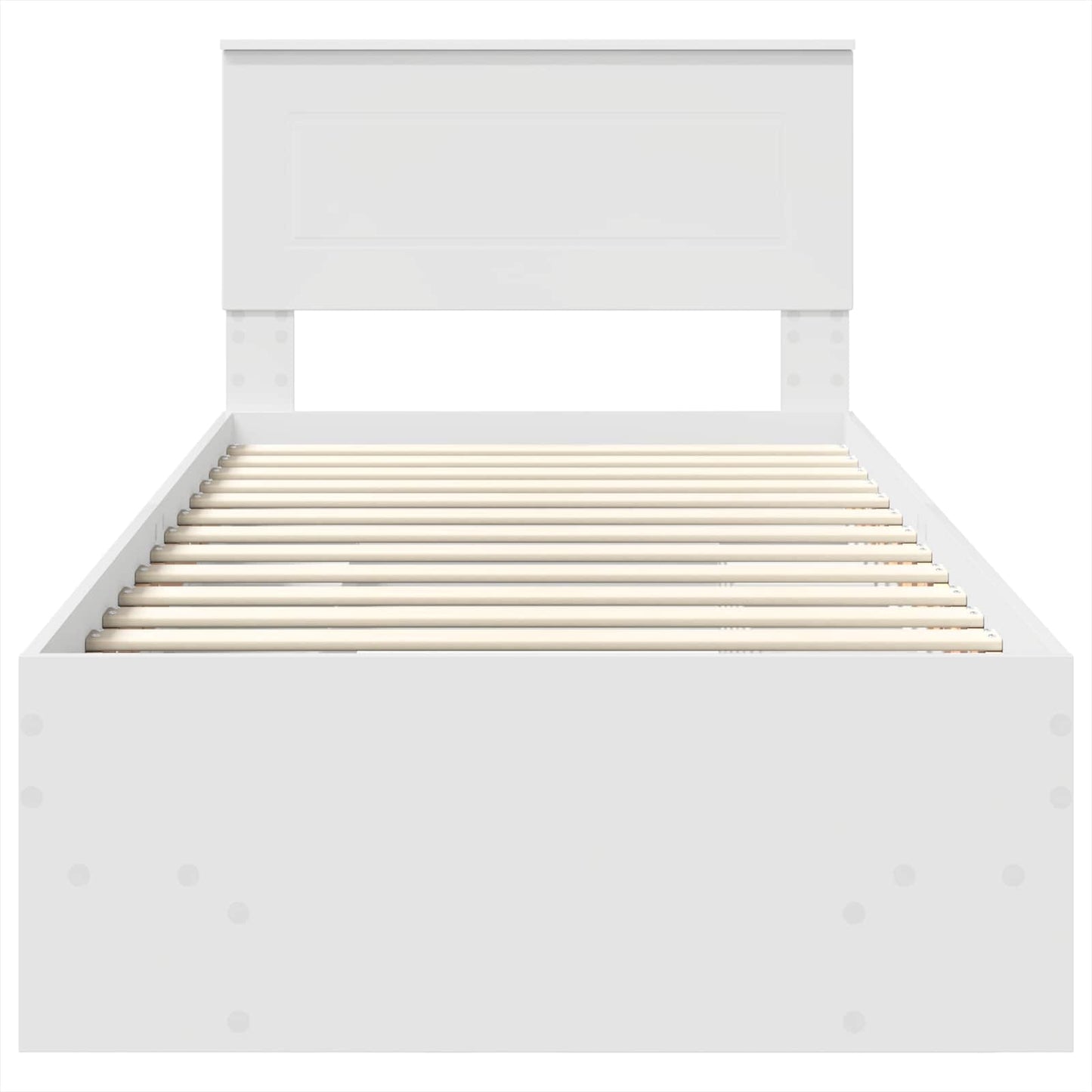 Bedframe met hoofdeinde Wit 80 x 200 cm Bewerkt hout is nu te koop bij PeponiXL, paradijselijk wonen!