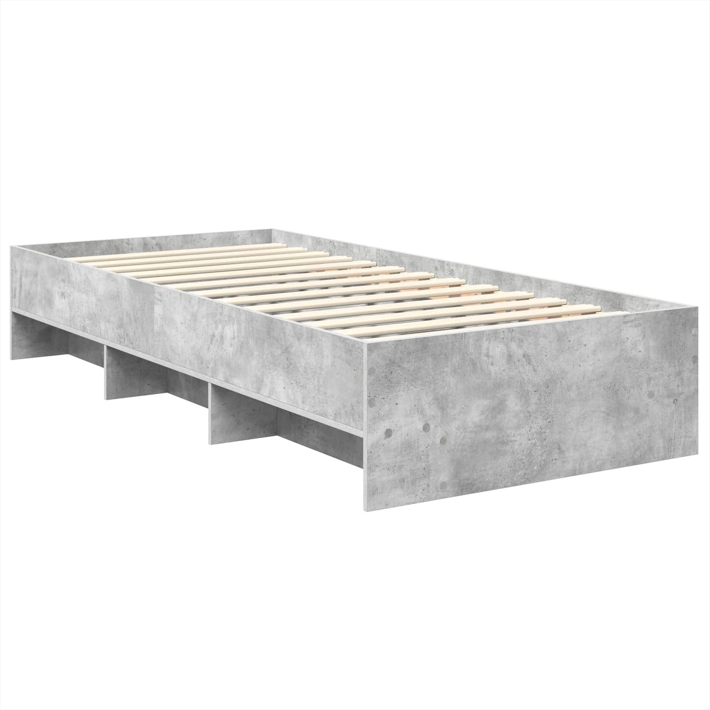 Bedframe met hoofdeinde Beton Grijs 80 x 200 cm Bewerkt hout is nu te koop bij PeponiXL, paradijselijk wonen!