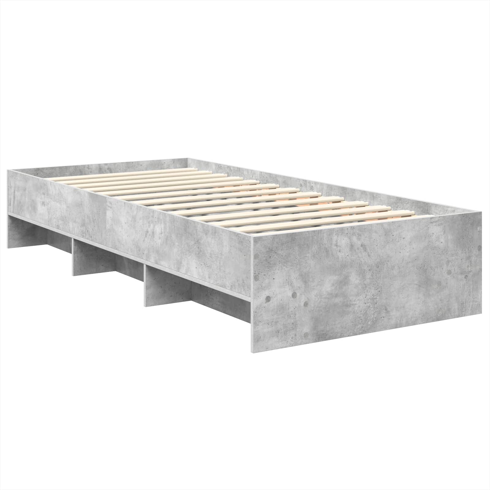 Bedframe met hoofdeinde Beton Grijs 80 x 200 cm Bewerkt hout is nu te koop bij PeponiXL, paradijselijk wonen!