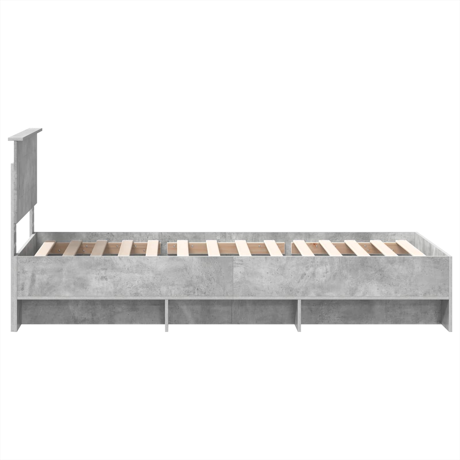 Bedframe met hoofdeinde Beton Grijs 80 x 200 cm Bewerkt hout is nu te koop bij PeponiXL, paradijselijk wonen!