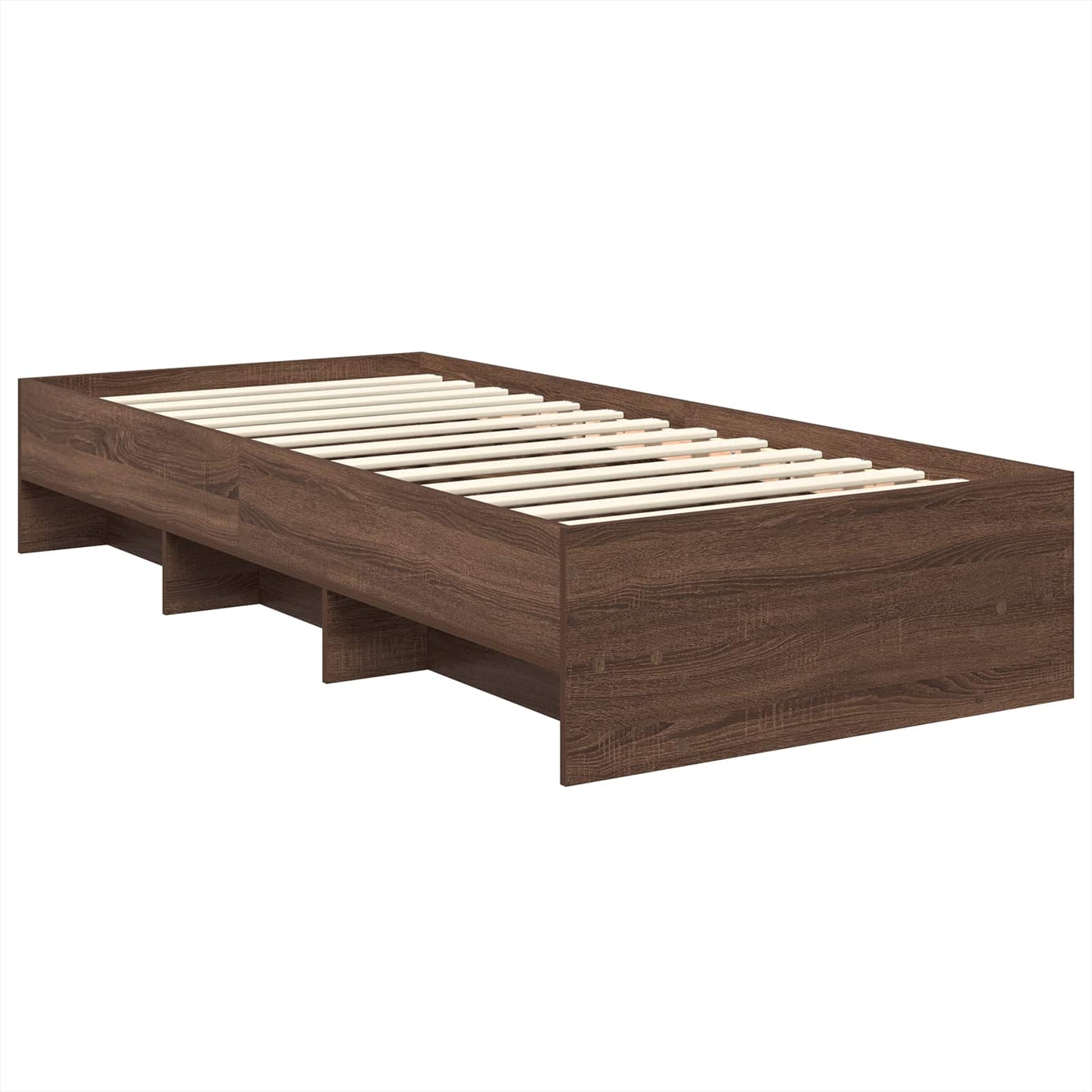Bedframe met hoofdeinde Bruin Eiken 80 x 200 cm Bewerkt hout is nu te koop bij PeponiXL, paradijselijk wonen!