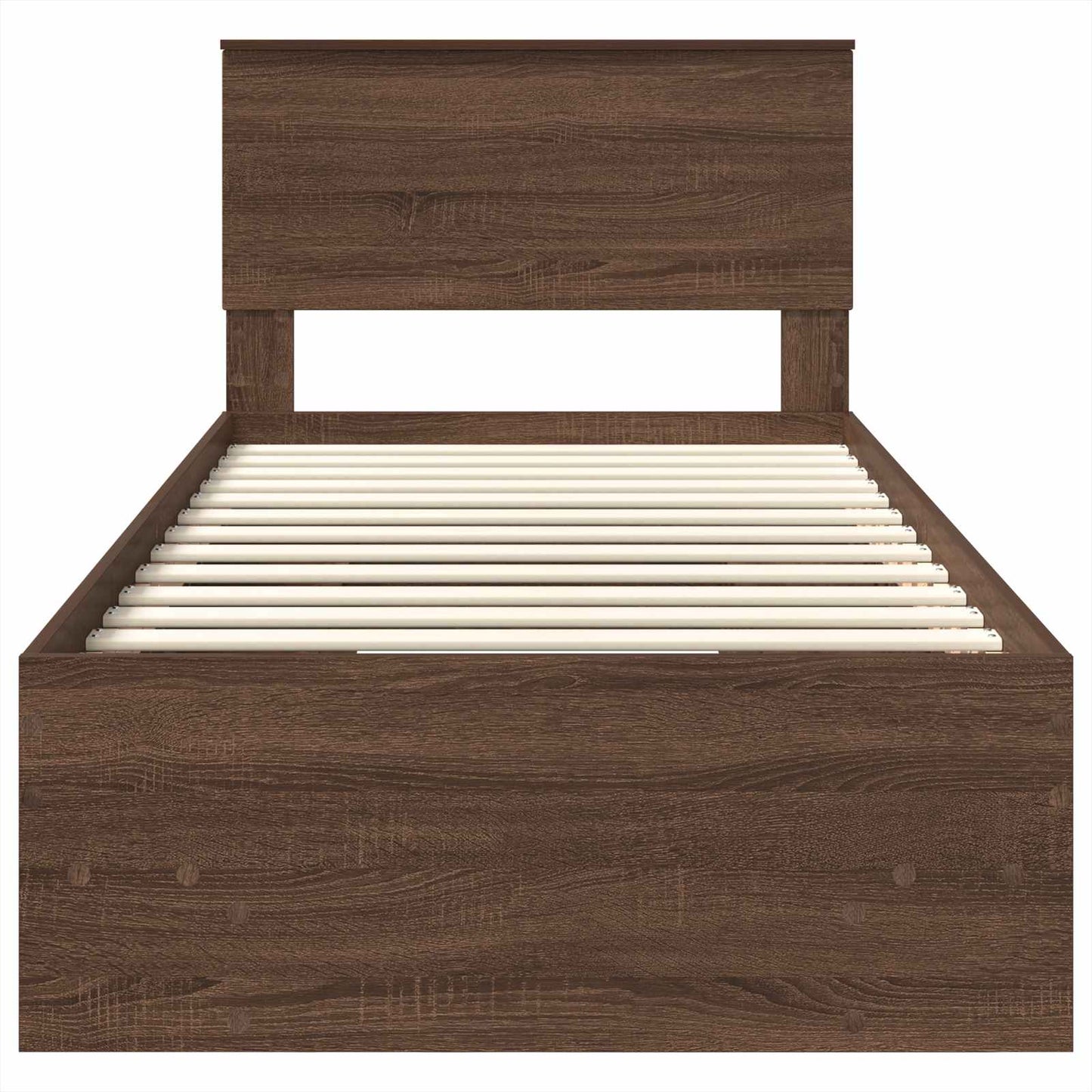 Bedframe met hoofdeinde Bruin Eiken 80 x 200 cm Bewerkt hout is nu te koop bij PeponiXL, paradijselijk wonen!