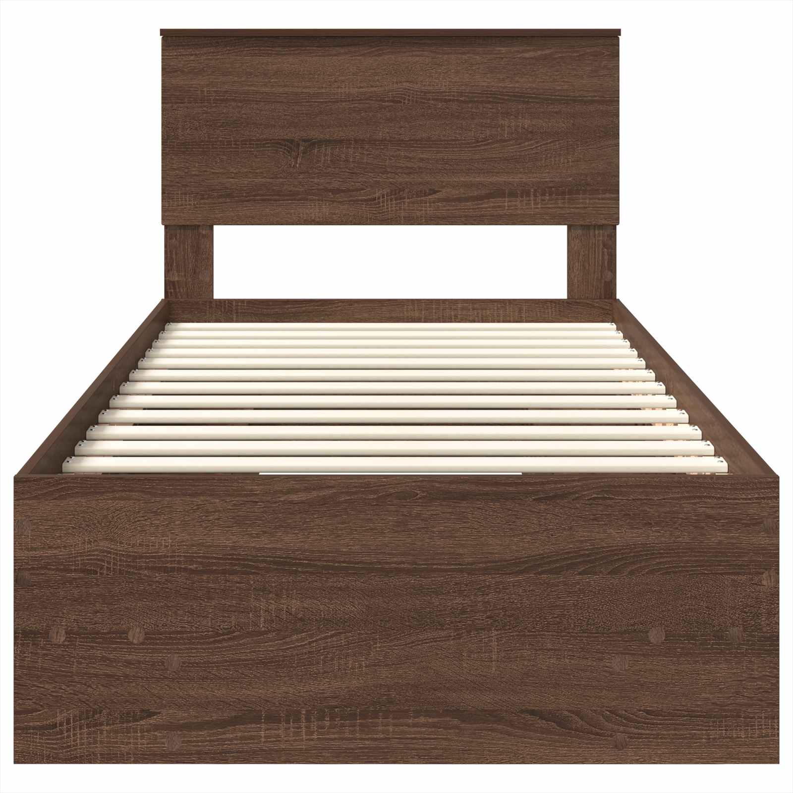 Bedframe met hoofdeinde Bruin Eiken 80 x 200 cm Bewerkt hout is nu te koop bij PeponiXL, paradijselijk wonen!