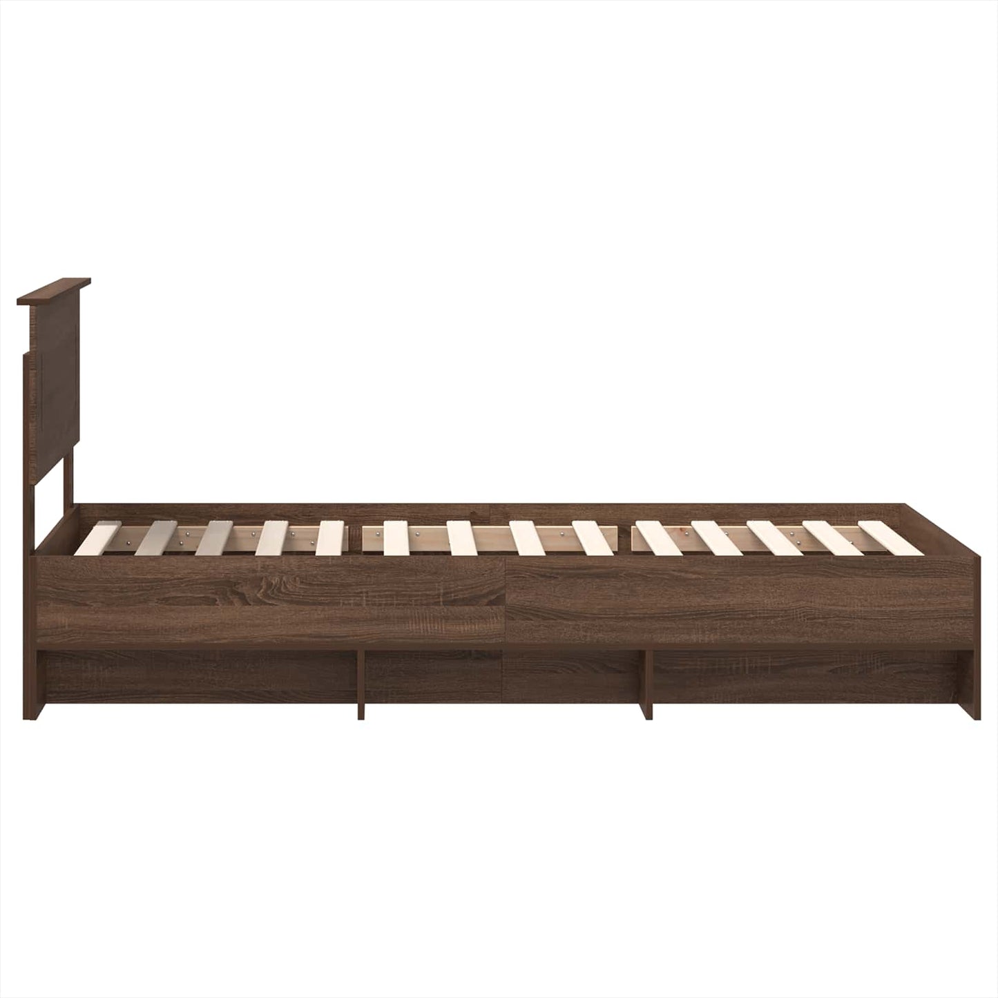 Bedframe met hoofdeinde Bruin Eiken 80 x 200 cm Bewerkt hout is nu te koop bij PeponiXL, paradijselijk wonen!