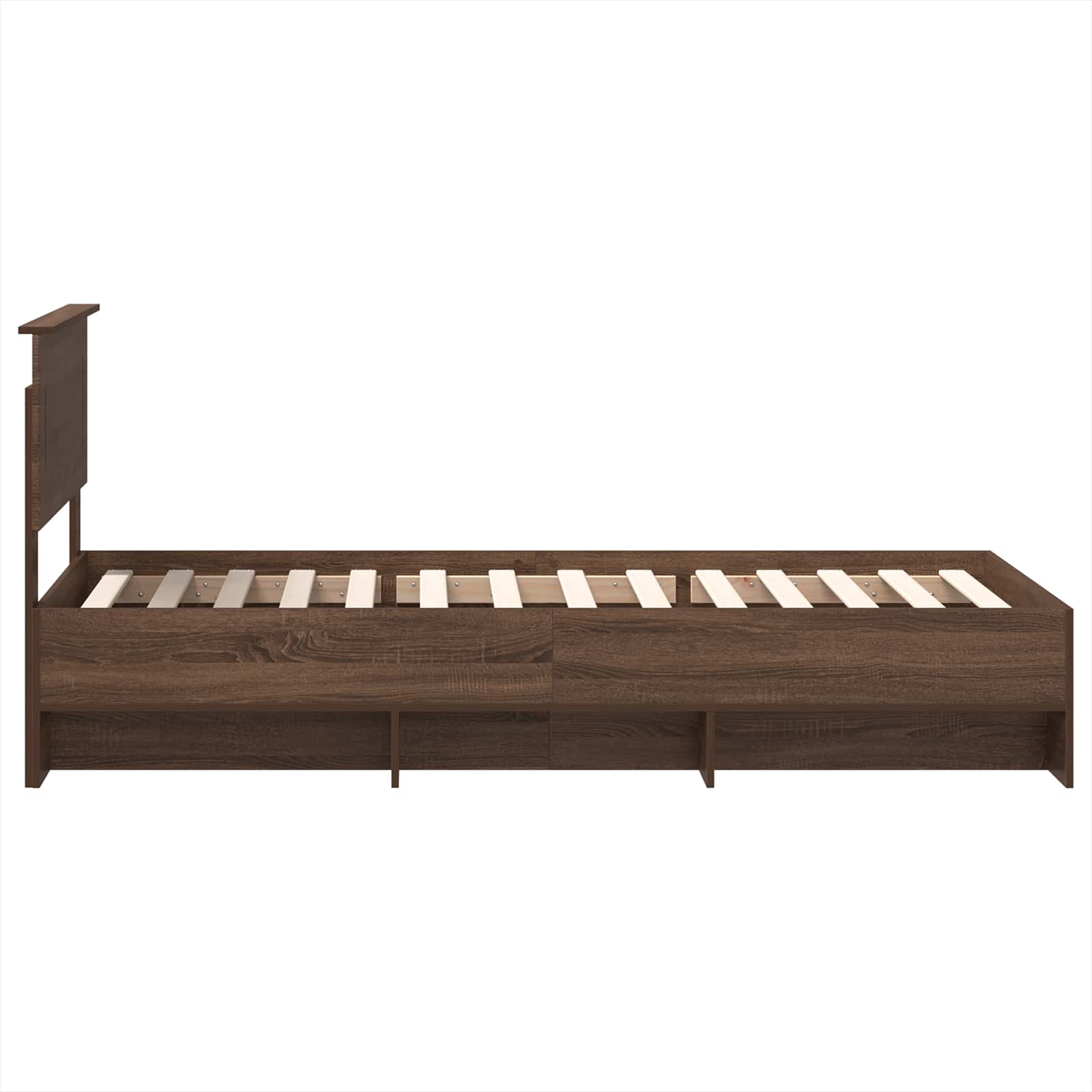 Bedframe met hoofdeinde Bruin Eiken 80 x 200 cm Bewerkt hout is nu te koop bij PeponiXL, paradijselijk wonen!