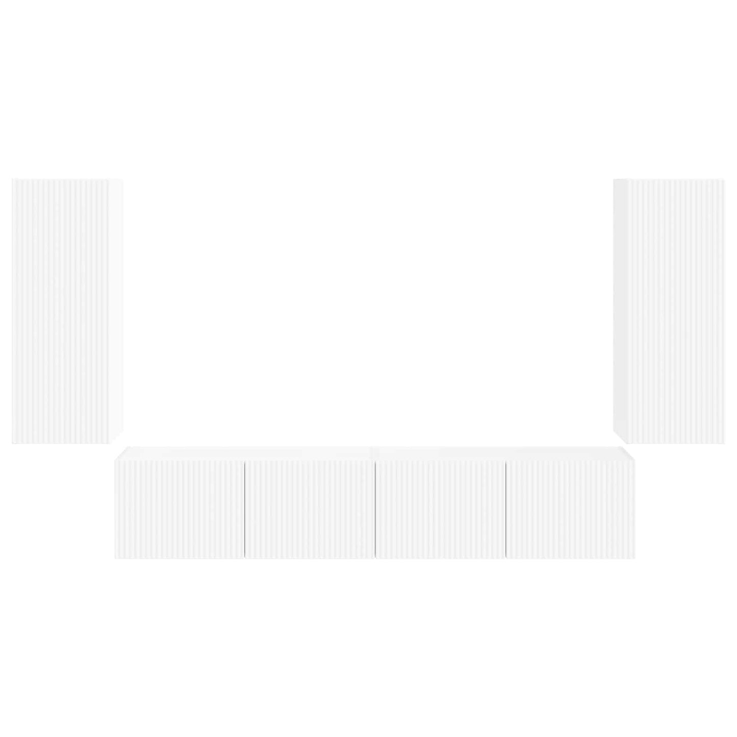 TV Wandkast Set Wandgemonteerd 4 pcs Wit Bewerkt hout is nu te koop bij PeponiXL, paradijselijk wonen!