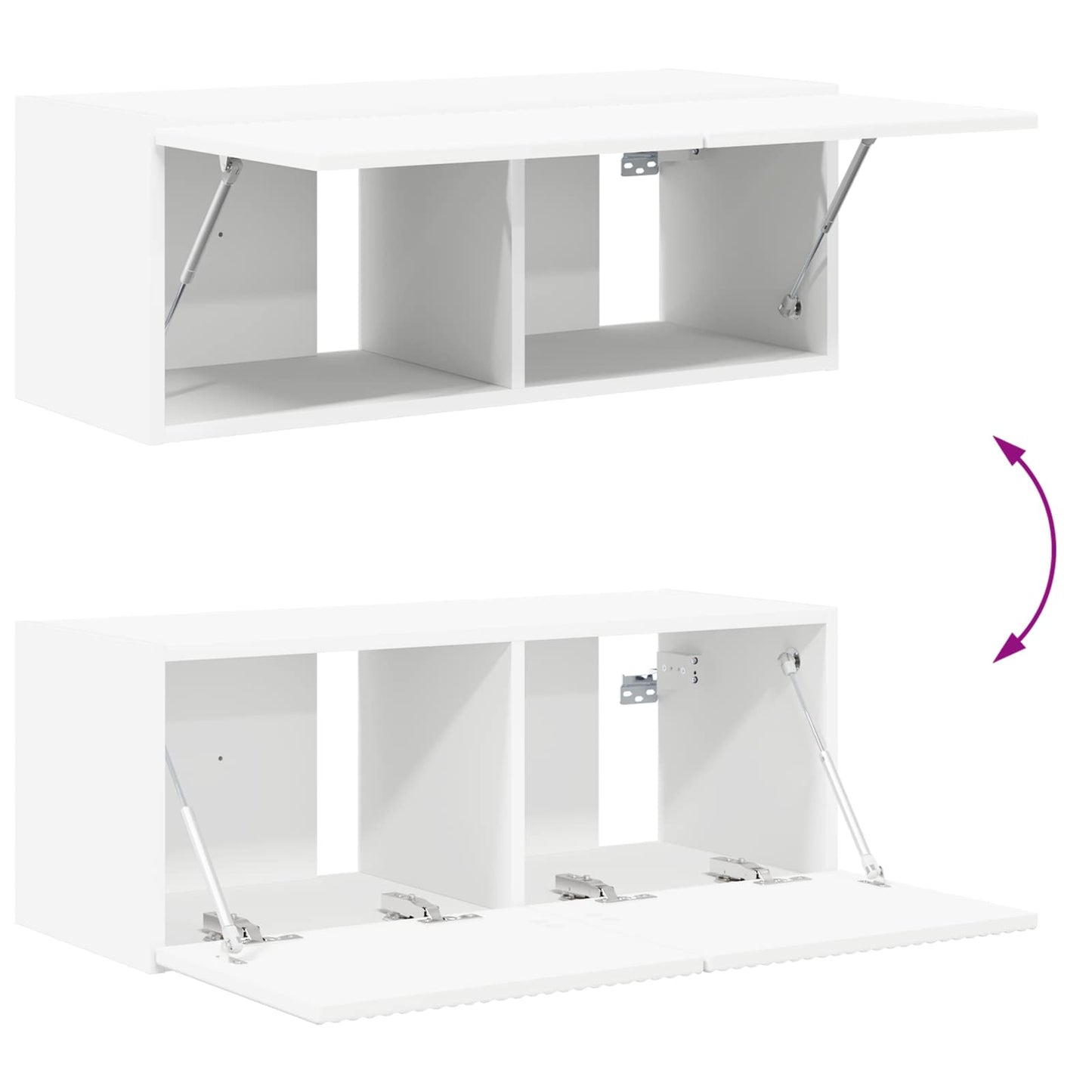TV Wandkast Set Wandgemonteerd 4 pcs Wit Bewerkt hout is nu te koop bij PeponiXL, paradijselijk wonen!