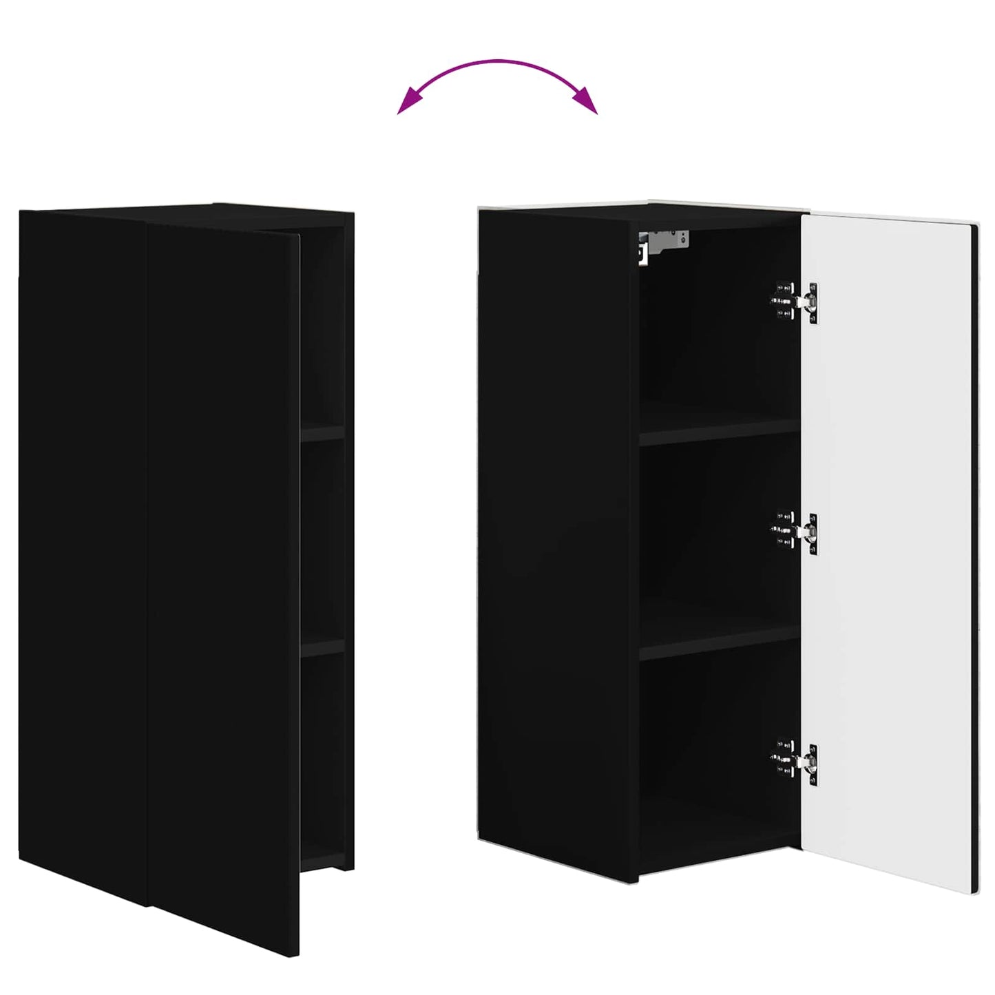 TV Wandkast Set Wandgemonteerd 4 pcs Zwart Bewerkt hout is nu te koop bij PeponiXL, paradijselijk wonen!