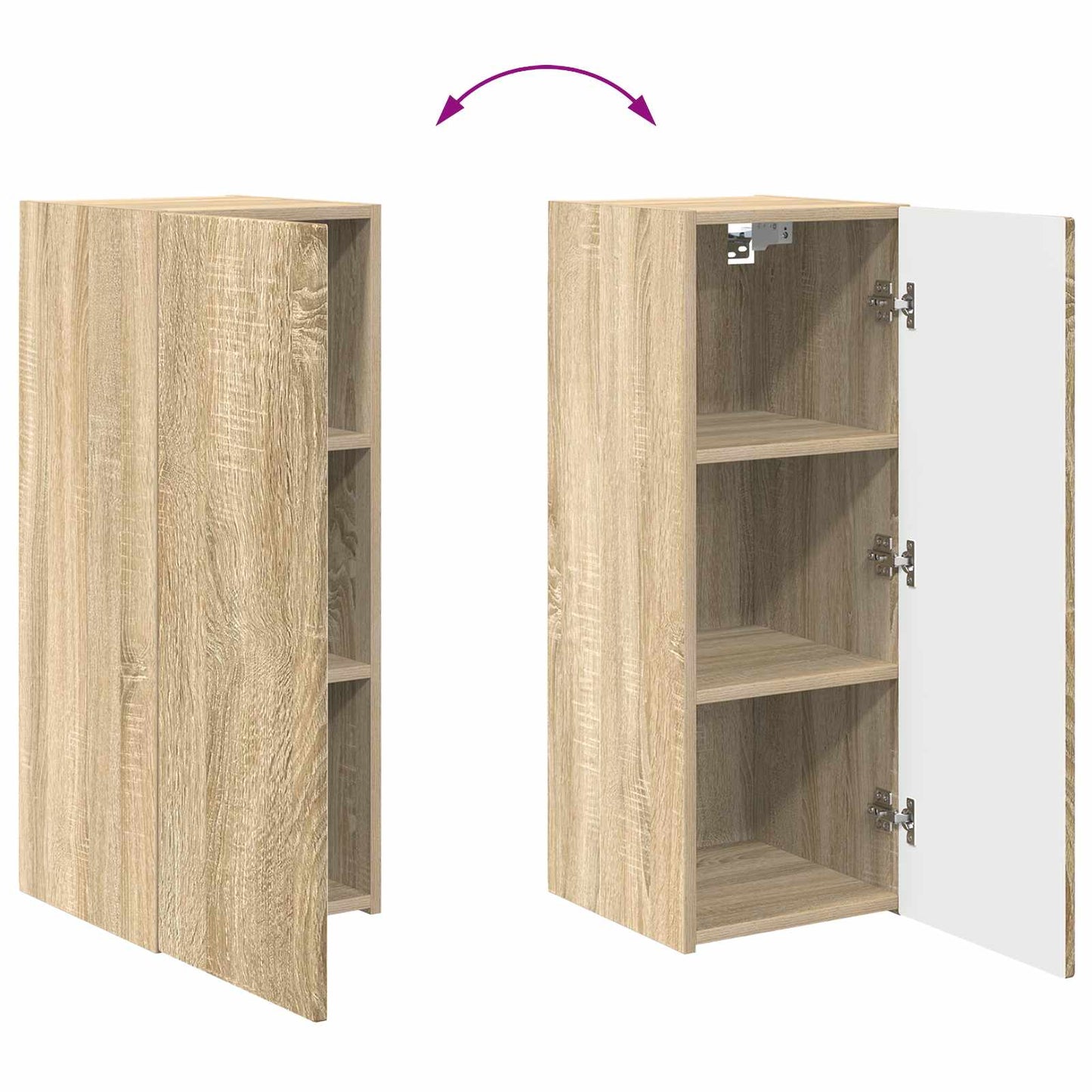 TV Wandkast Set Wandgemonteerd 4 pcs Sonoma Eiken Bewerkt hout is nu te koop bij PeponiXL, paradijselijk wonen!