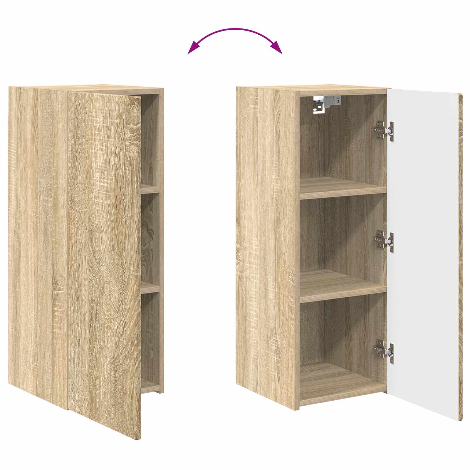 TV Wandkast Set Wandgemonteerd 4 pcs Sonoma Eiken Bewerkt hout is nu te koop bij PeponiXL, paradijselijk wonen!