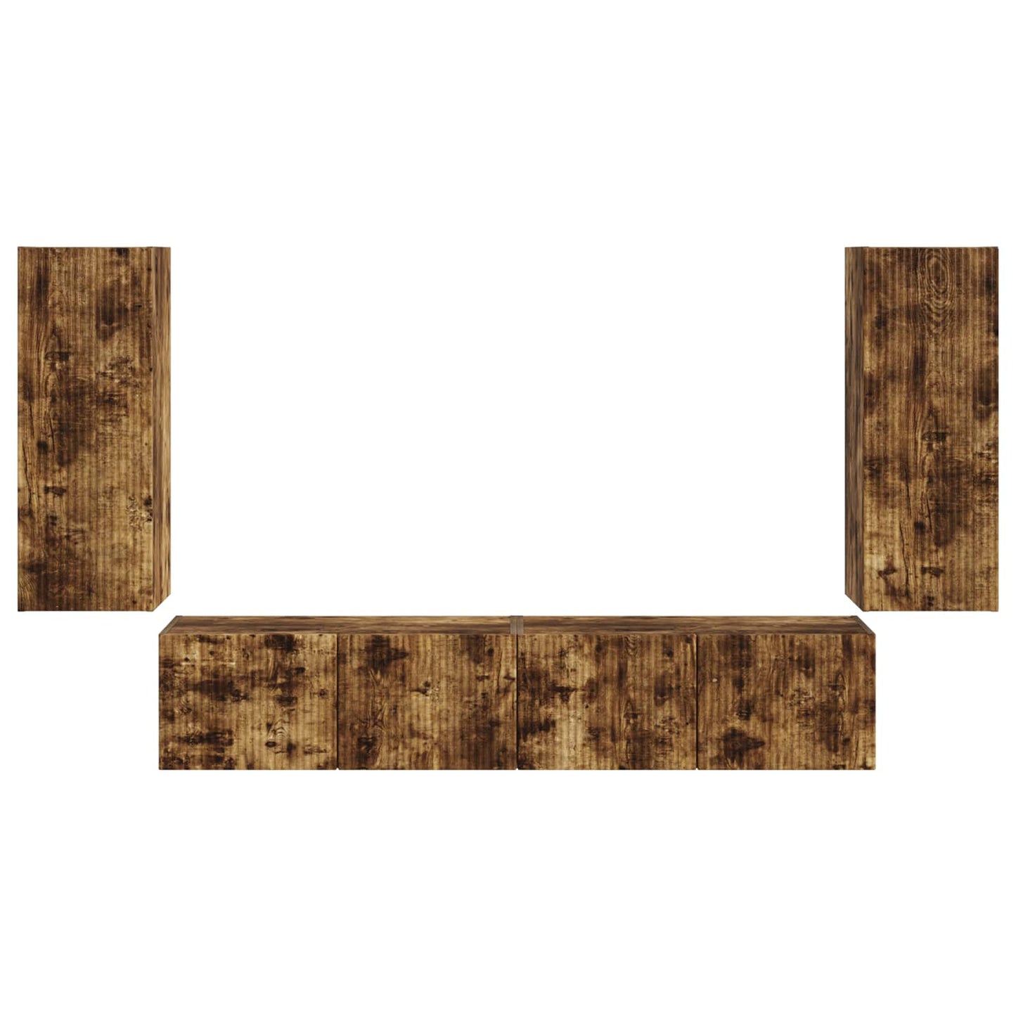 TV Wandkast Set Wandgemonteerd 4 pcs Gerookt eiken Bewerkt hout is nu te koop bij PeponiXL, paradijselijk wonen!