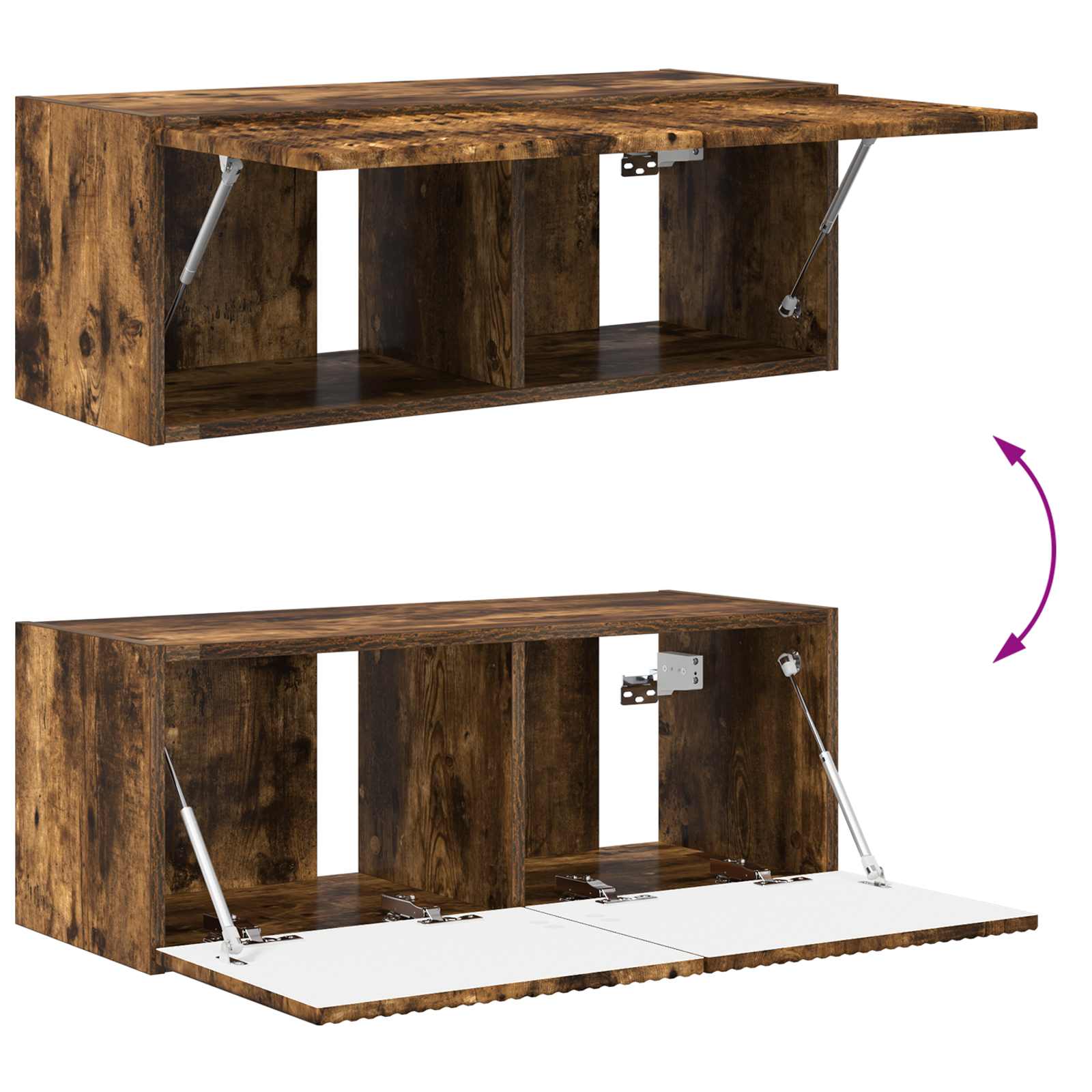 TV Wandkast Set Wandgemonteerd 4 pcs Gerookt eiken Bewerkt hout is nu te koop bij PeponiXL, paradijselijk wonen!