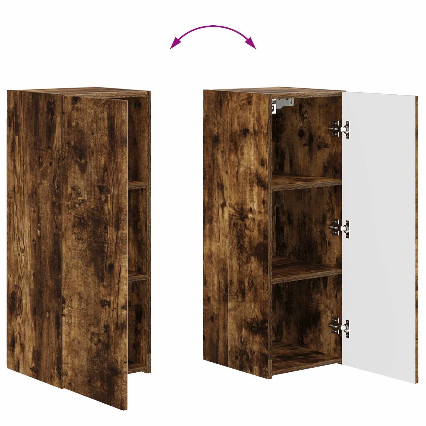 TV Wandkast Set Wandgemonteerd 4 pcs Gerookt eiken Bewerkt hout is nu te koop bij PeponiXL, paradijselijk wonen!