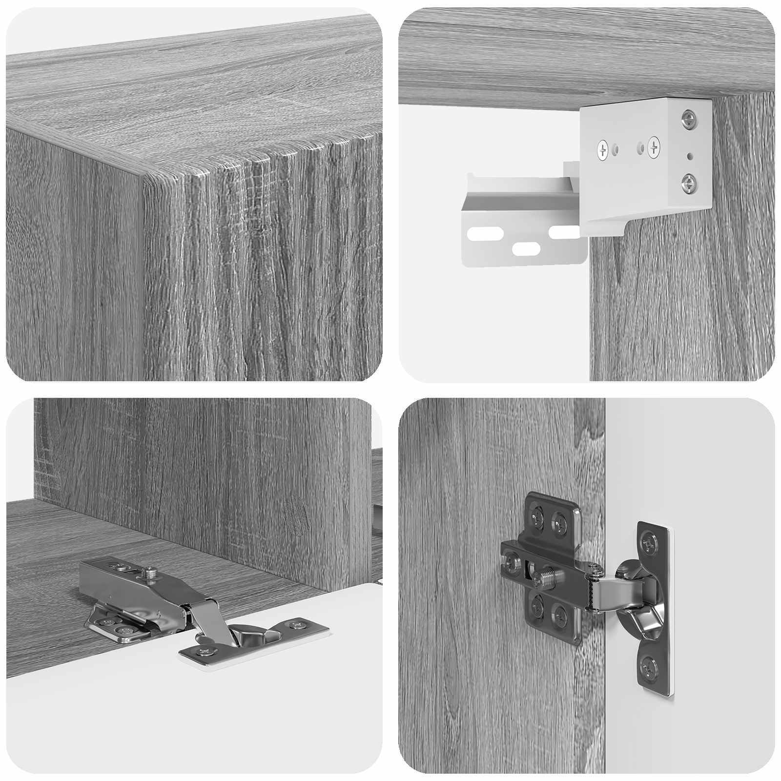 TV Wandkast Set Wandgemonteerd 4 pcs Grijs Sonoma Bewerkt hout is nu te koop bij PeponiXL, paradijselijk wonen!